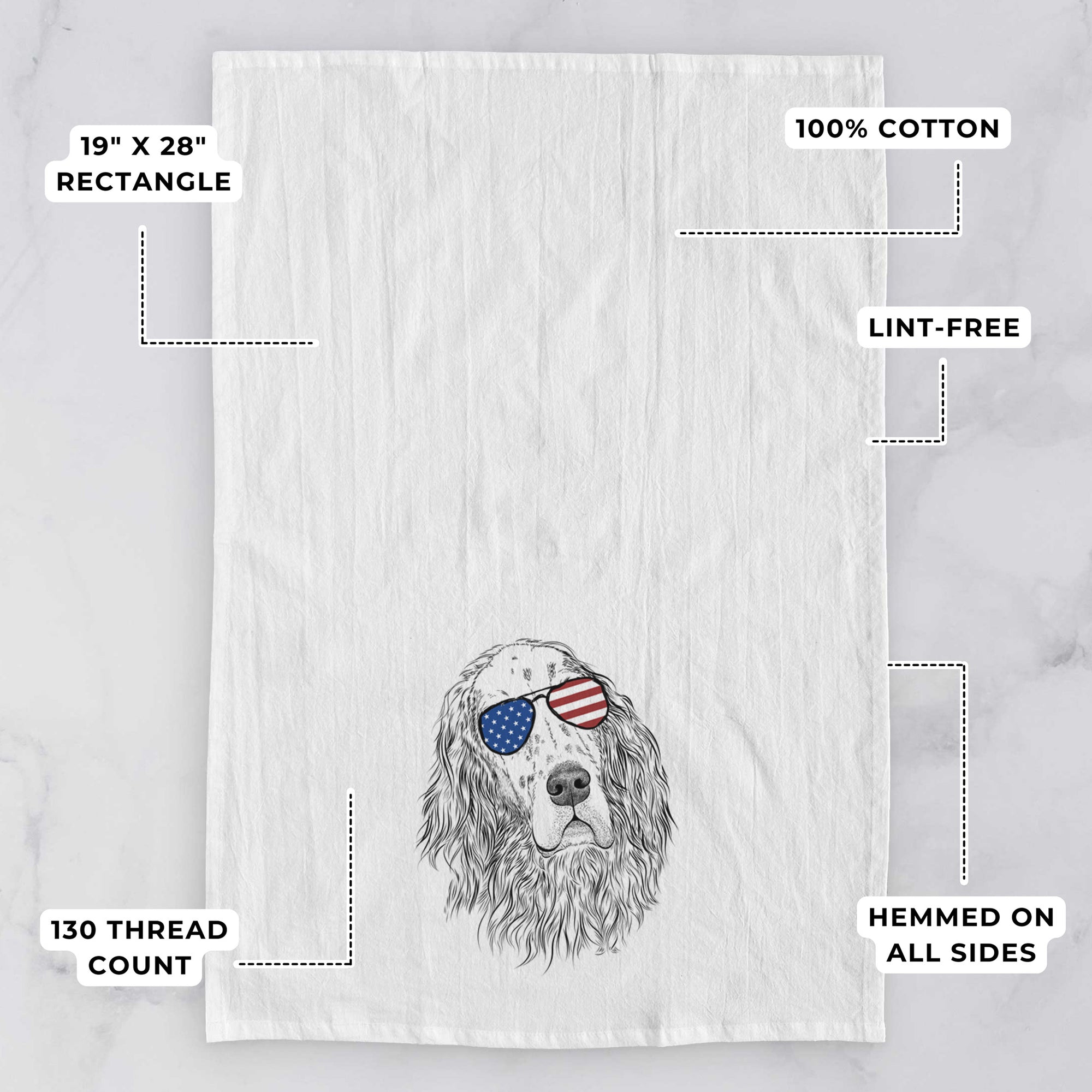 Dexter the English Setter Tea Towel