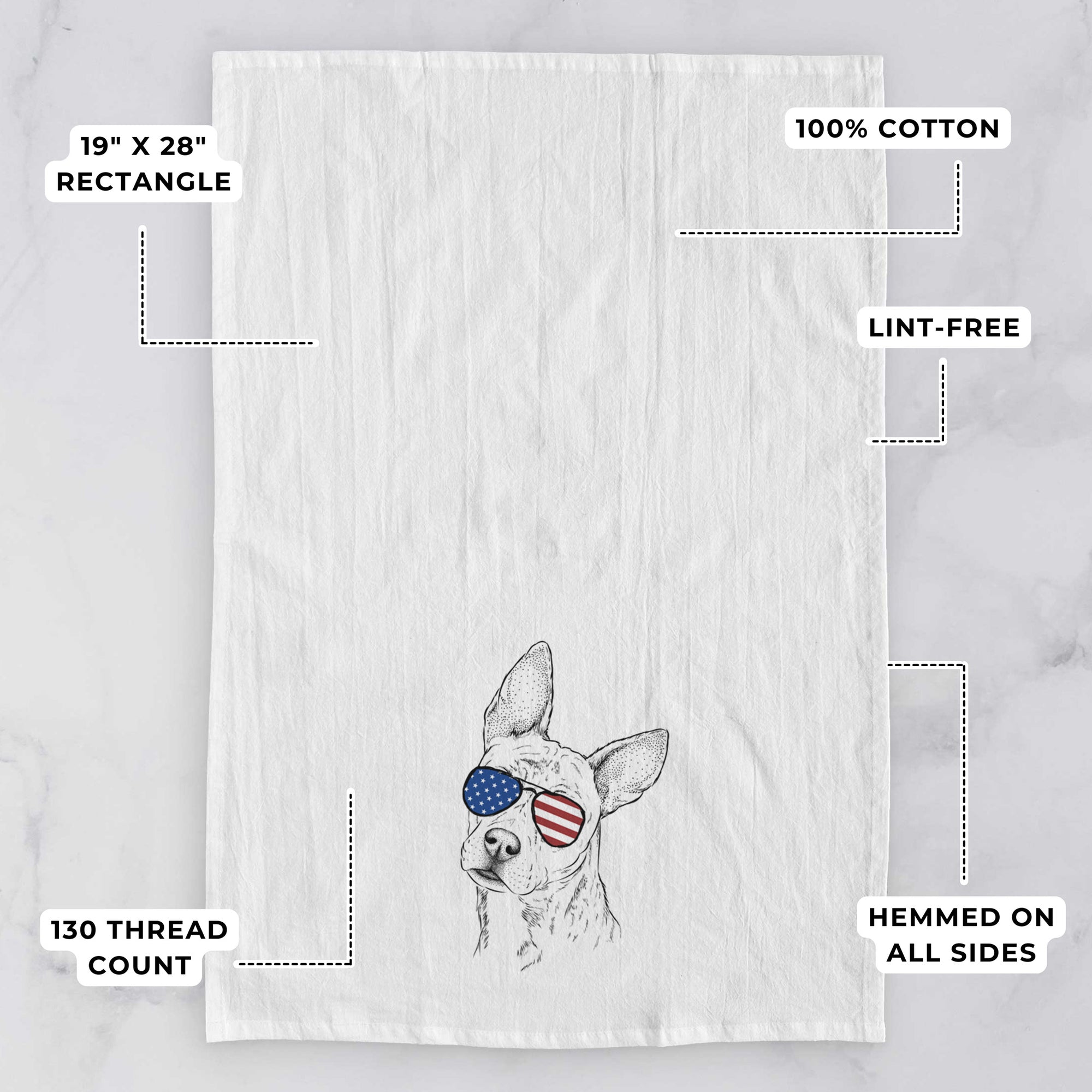 Diesel the Mixed Breed Tea Towel