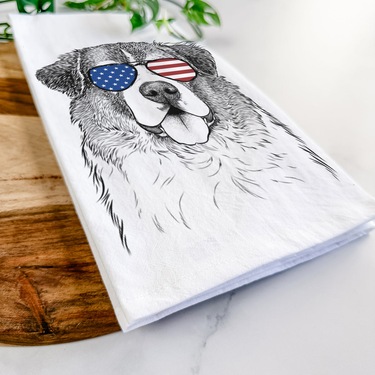 Dilly the Saint Bernard Tea Towel