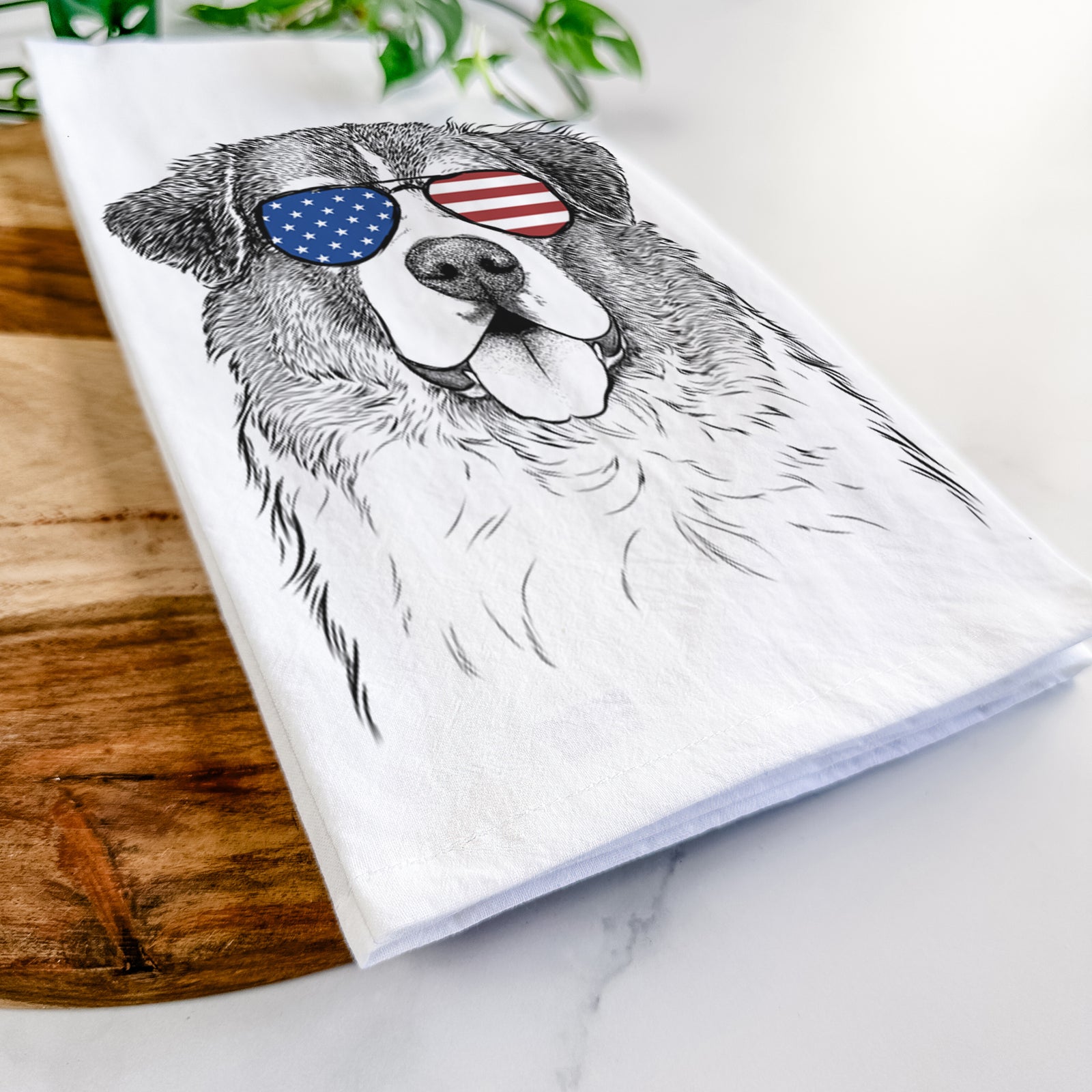Dilly the Saint Bernard Tea Towel