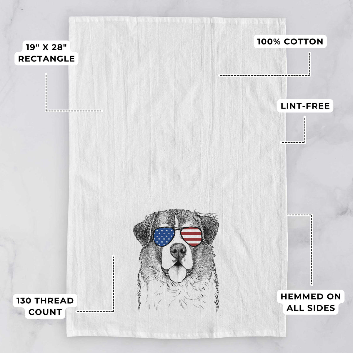 Dilly the Saint Bernard Tea Towel