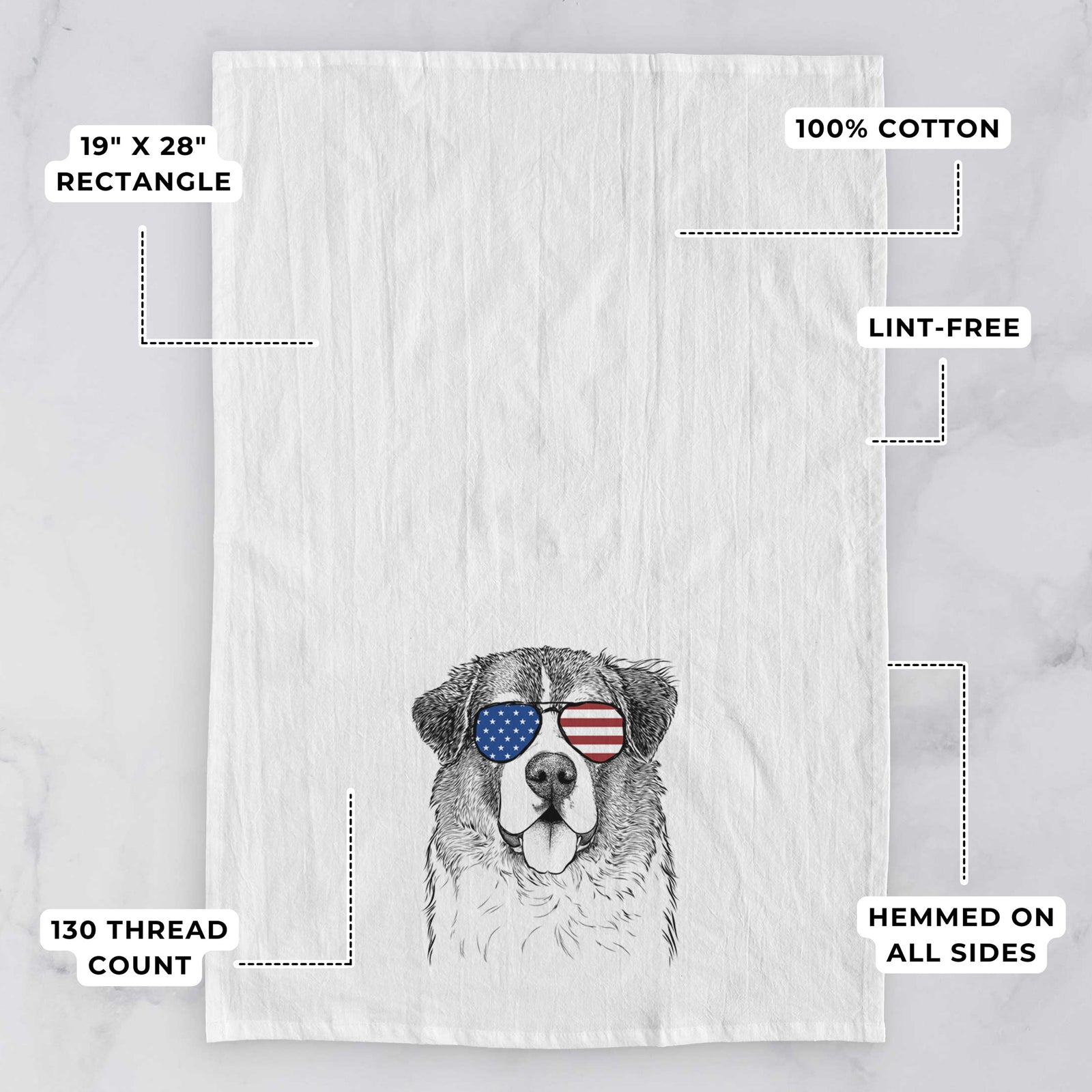 Dilly the Saint Bernard Tea Towel