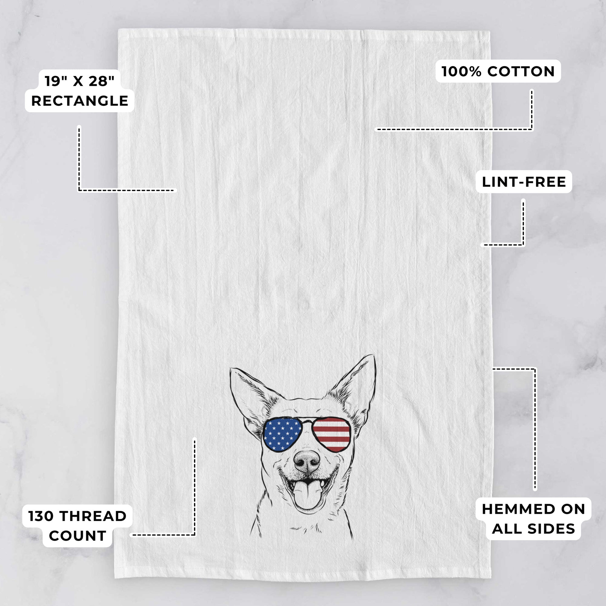 Dinghy the Mixed Breed Tea Towel