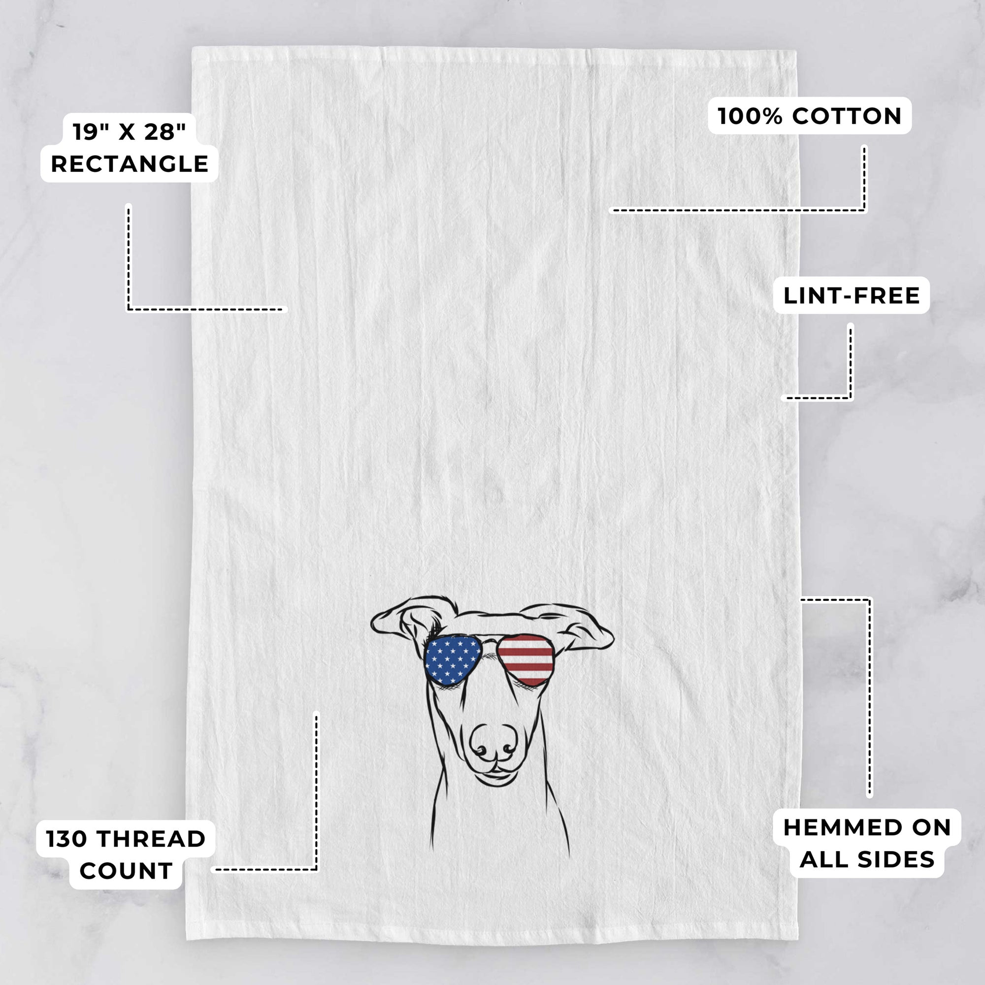 Diva the Greyhound Tea Towel