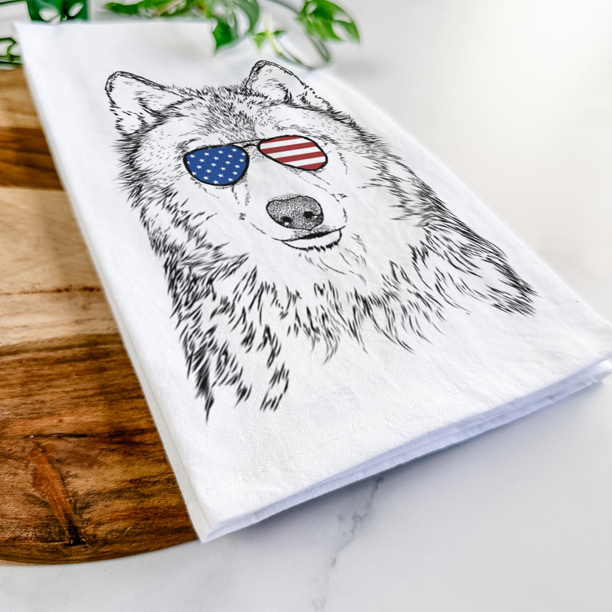 Django the Grey Wolf Tea Towel