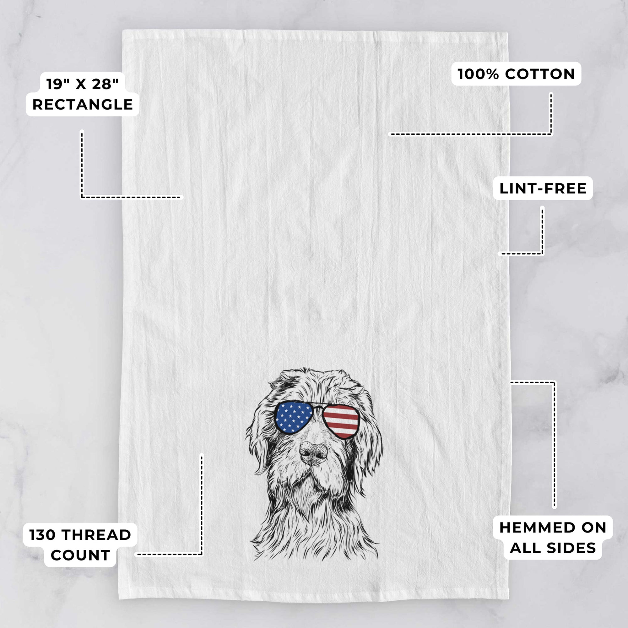 Doc Holliday the Pudelpointer Tea Towel