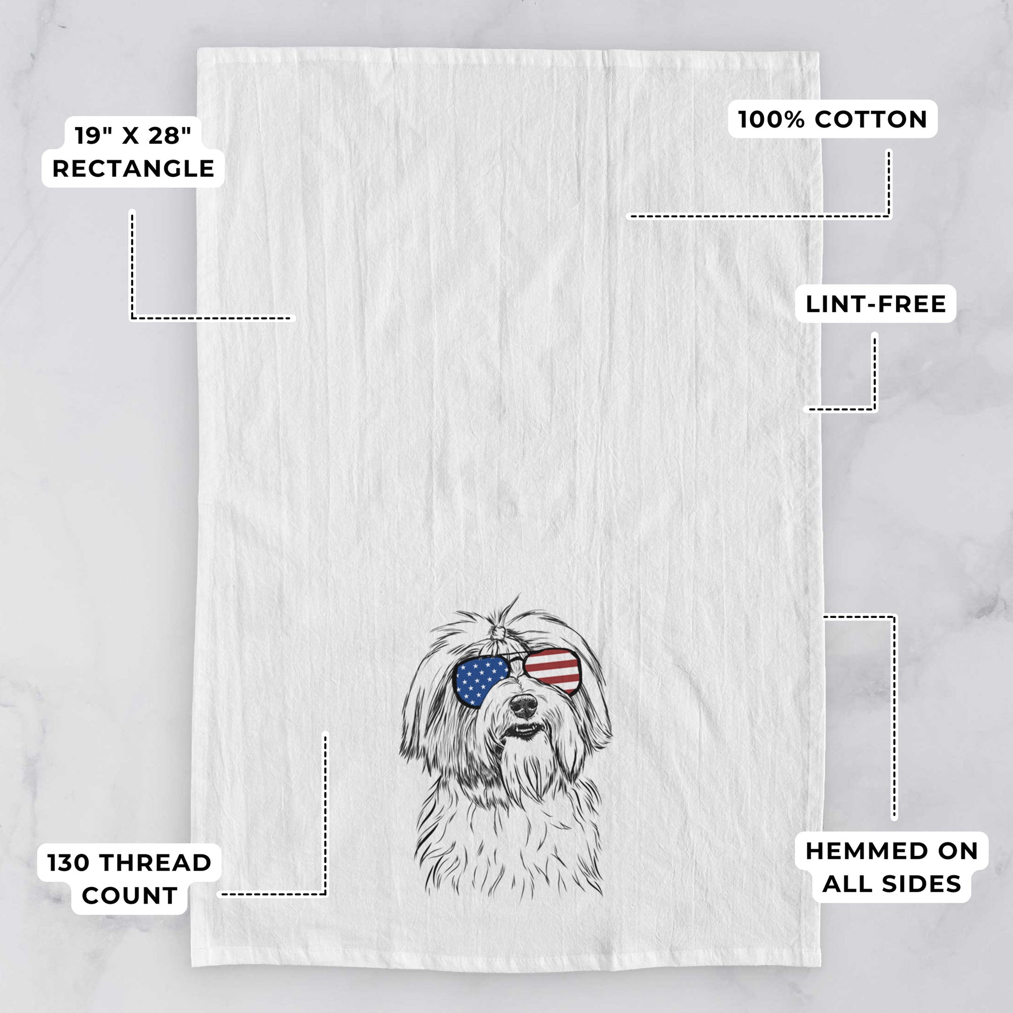 Dooley the Havanese Tea Towel