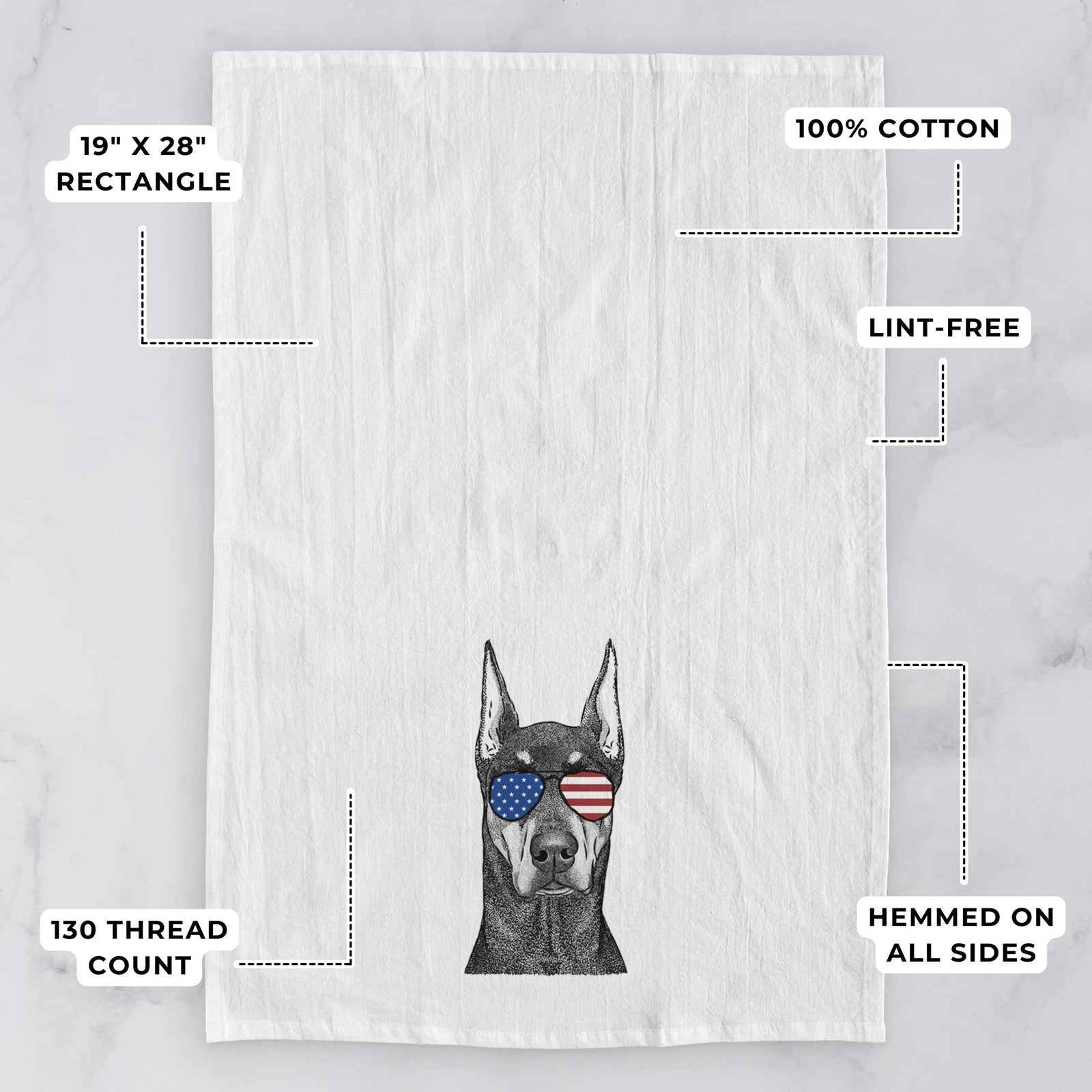 Drake the Doberman Pinscher Tea Towel
