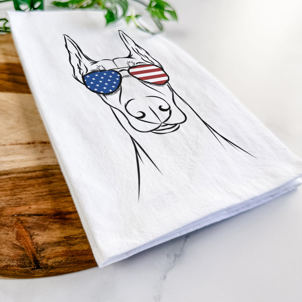 Duke the Doberman Pinscher Tea Towel