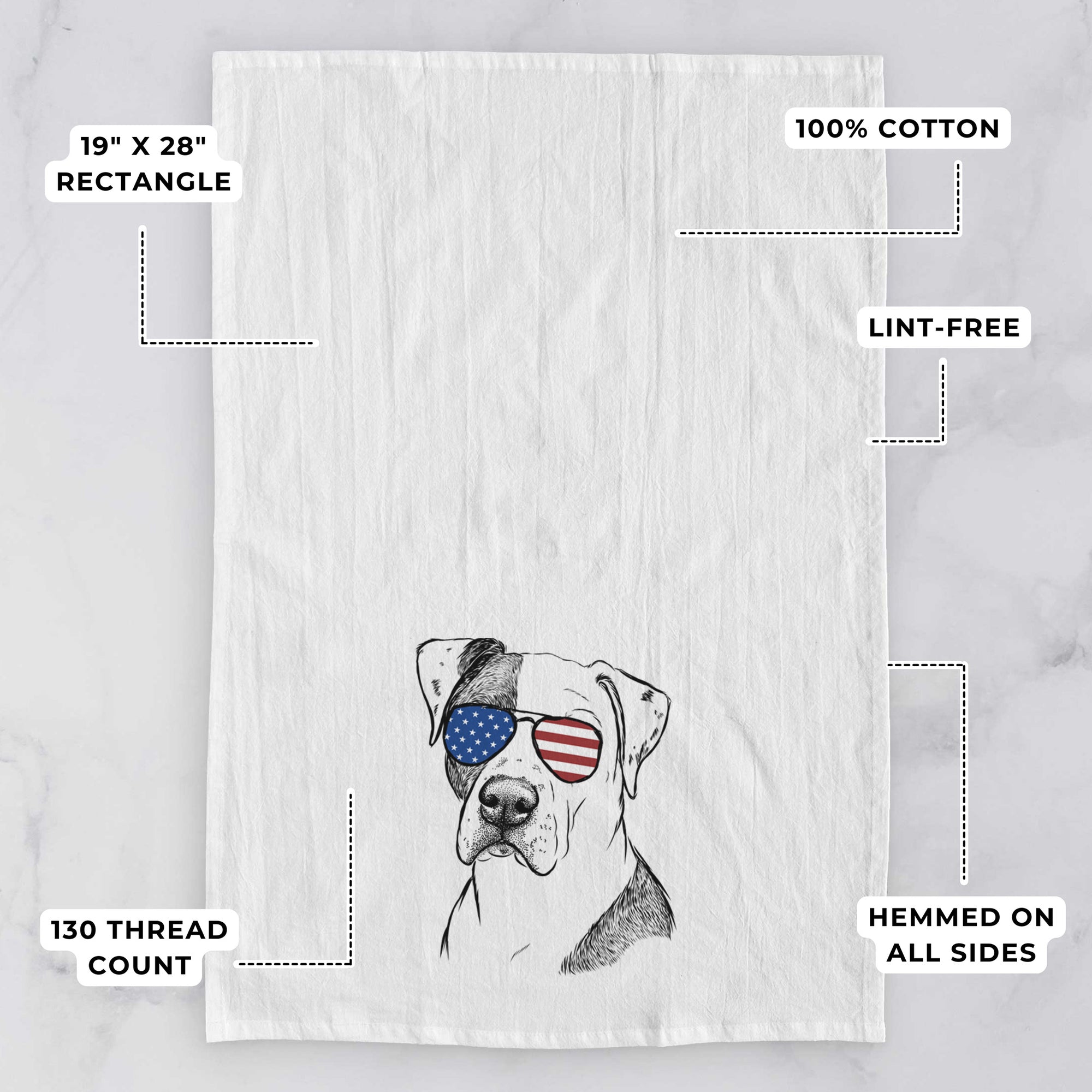 Duke the American Staffordshire Terrier Mix Tea Towel