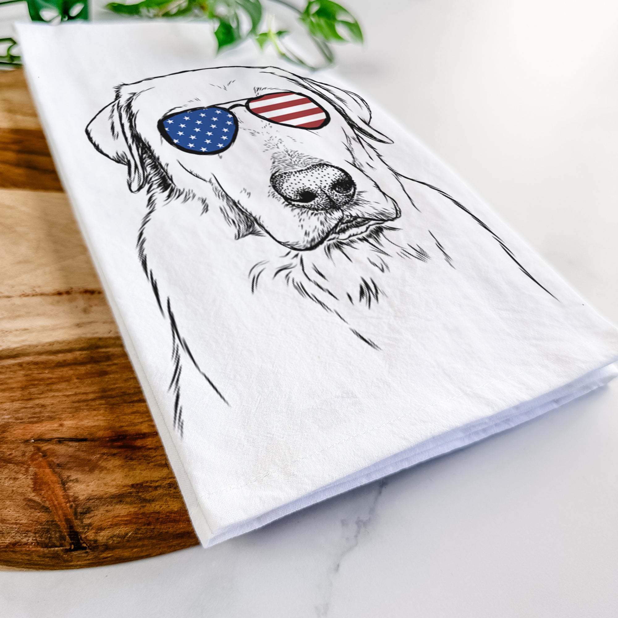 Duke the Yellow Lab Tea Towel