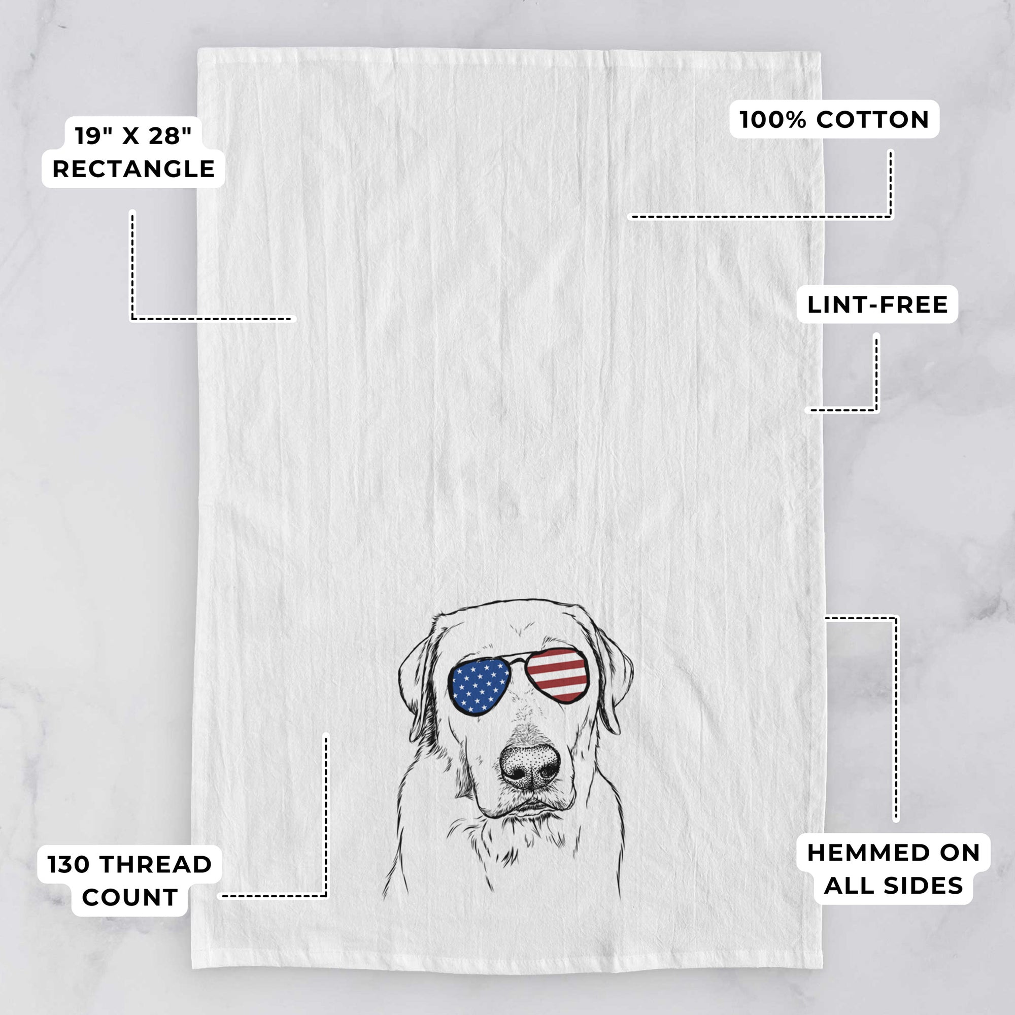 Duke the Yellow Lab Tea Towel