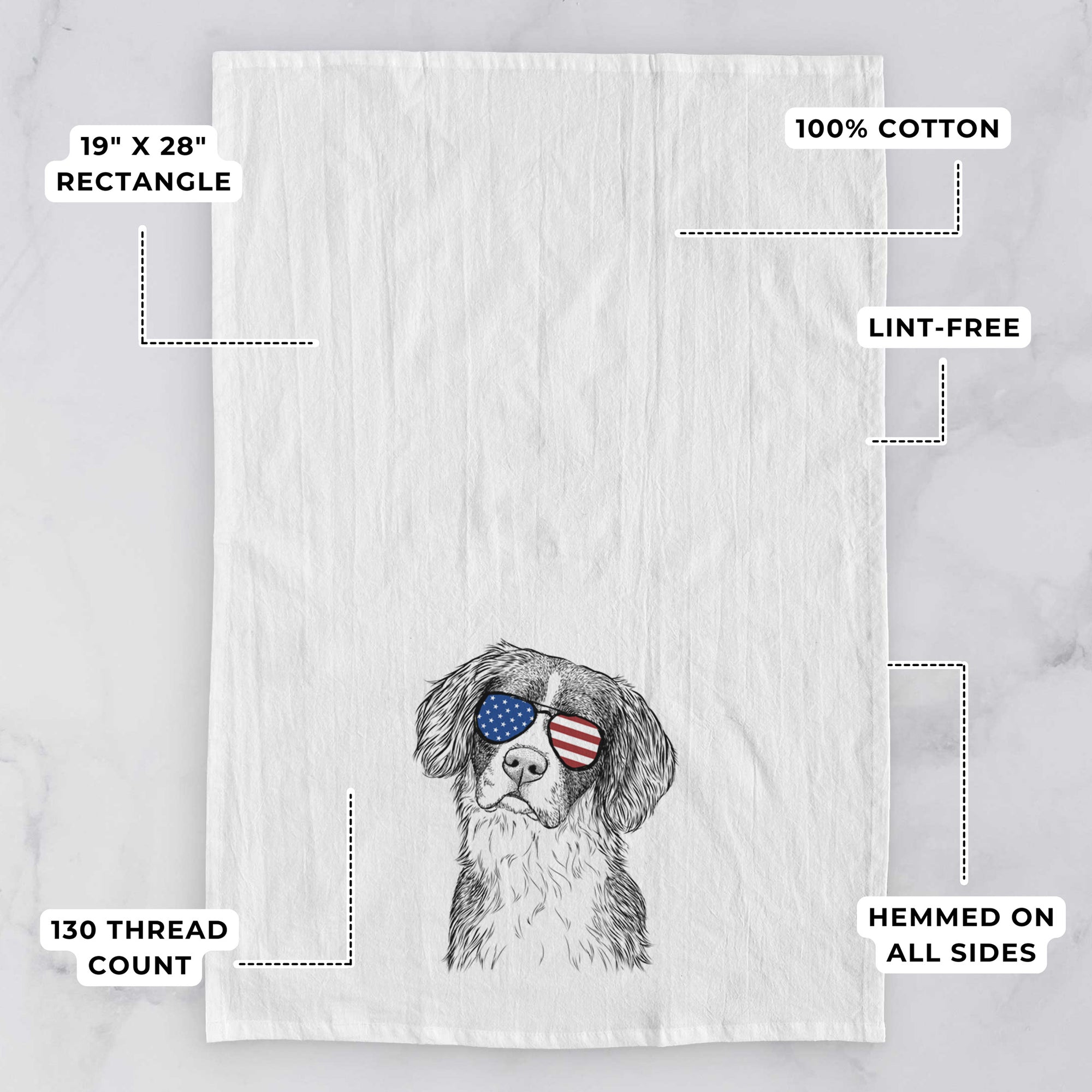 Dulce  the Drentsche Patrijshond Tea Towel