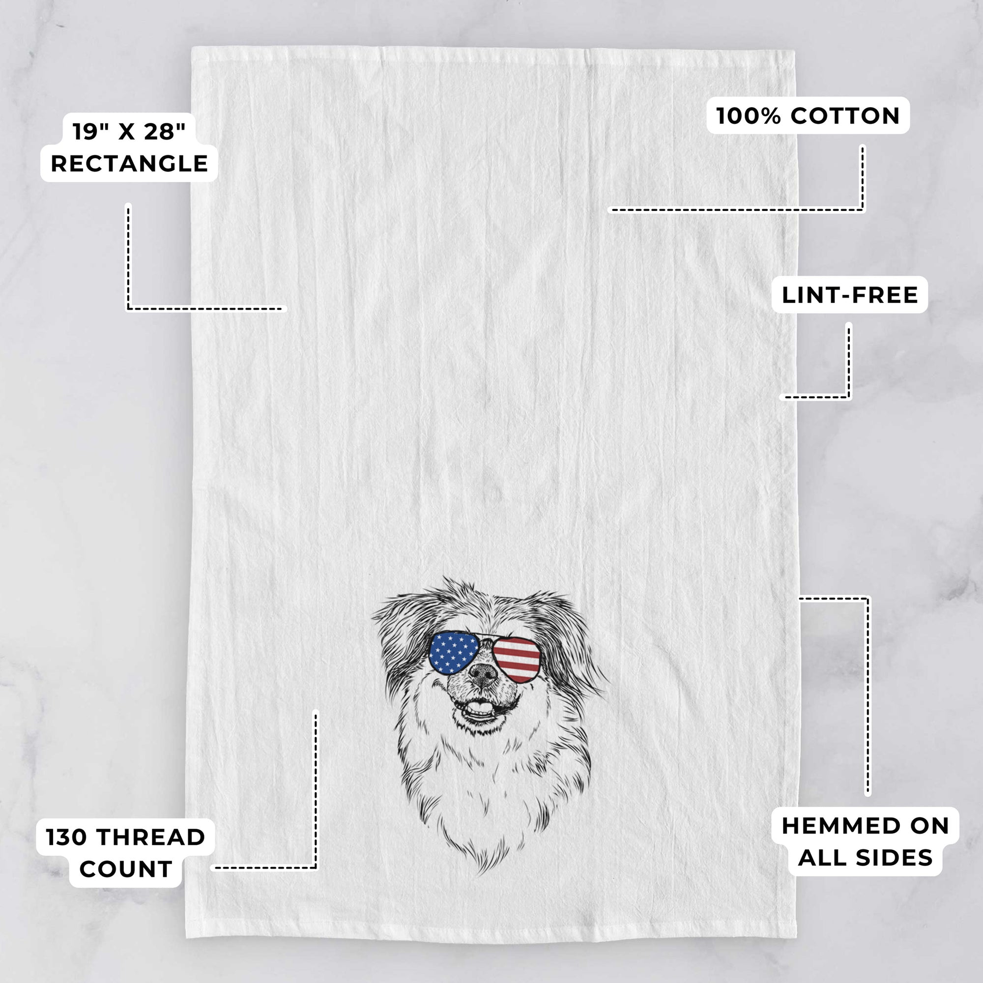 Ed the Tibetan Spaniel Tea Towel