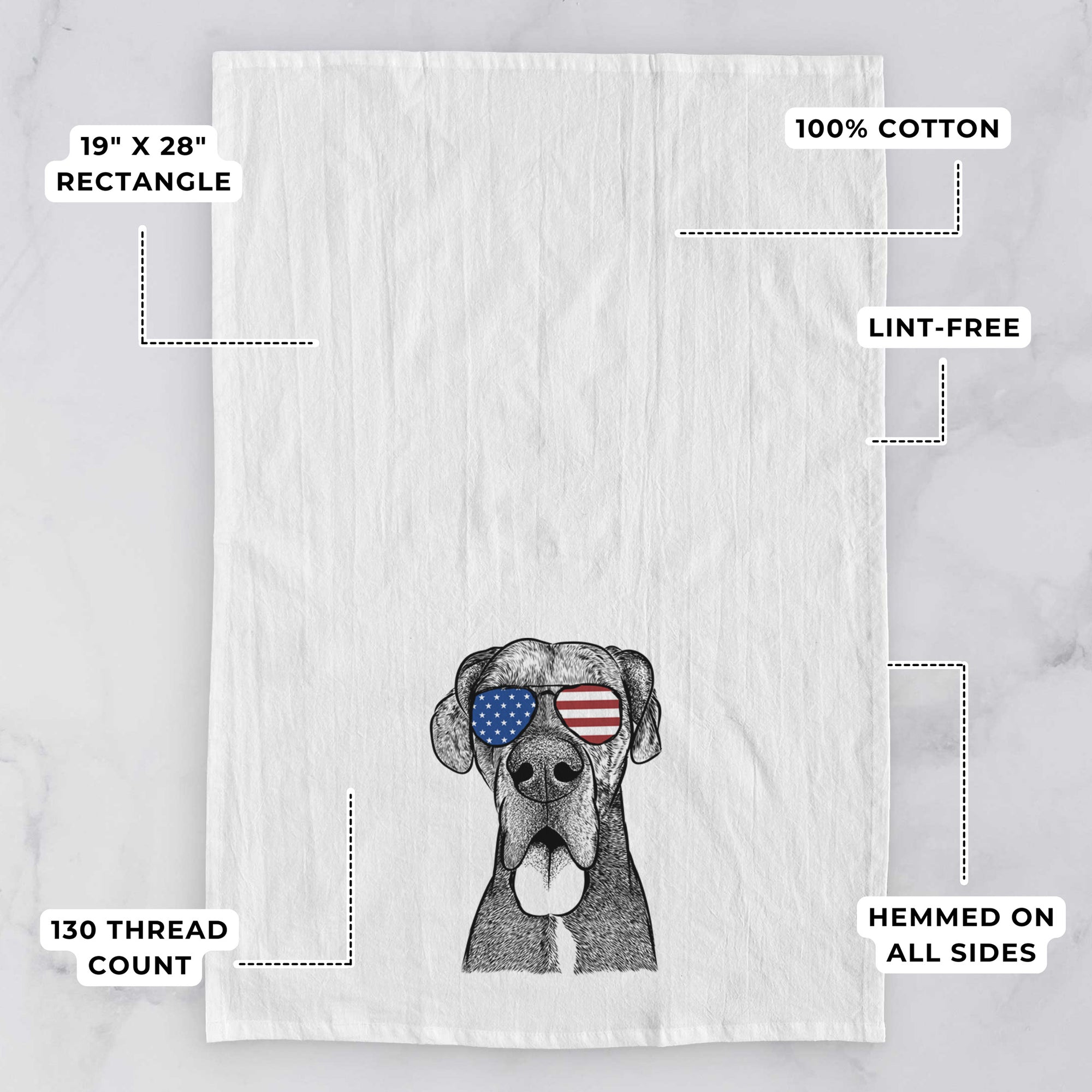 Eli the Great Dane Tea Towel