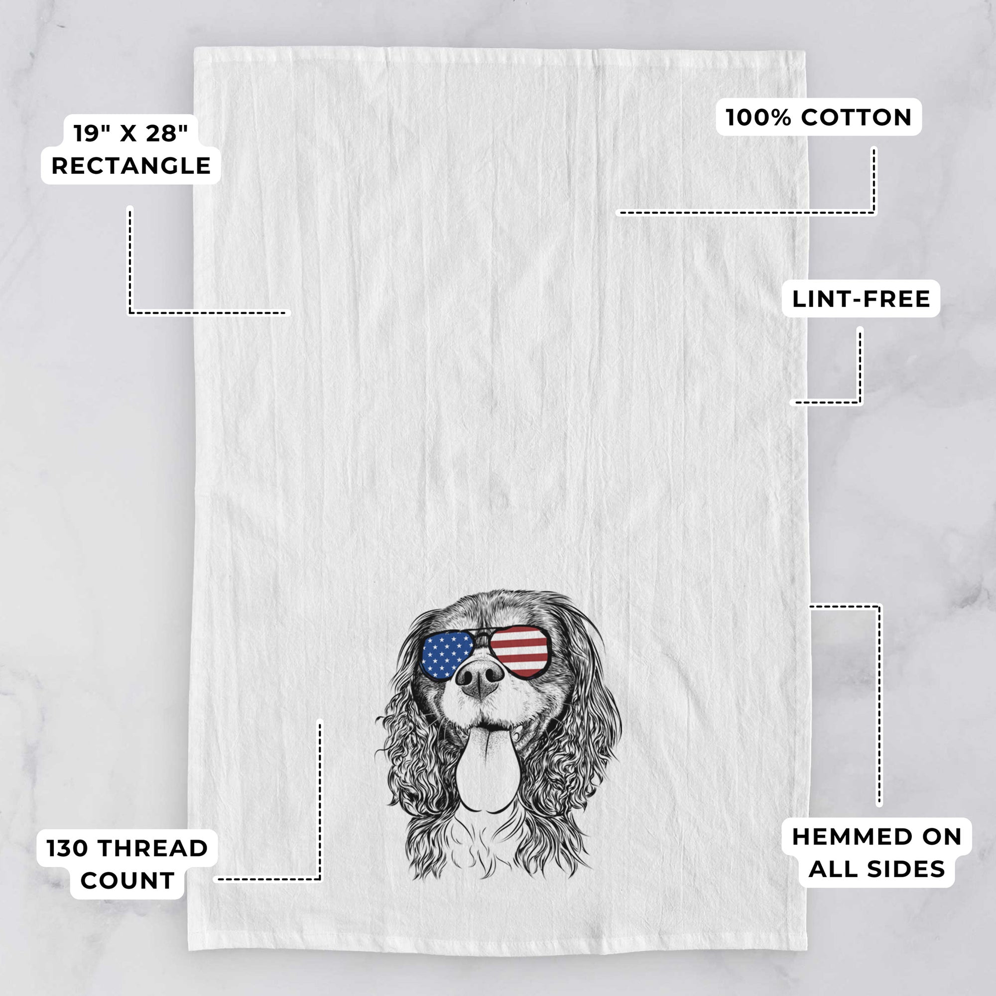 Elizabeth the Cavalier King Charles Spaniel Tea Towel