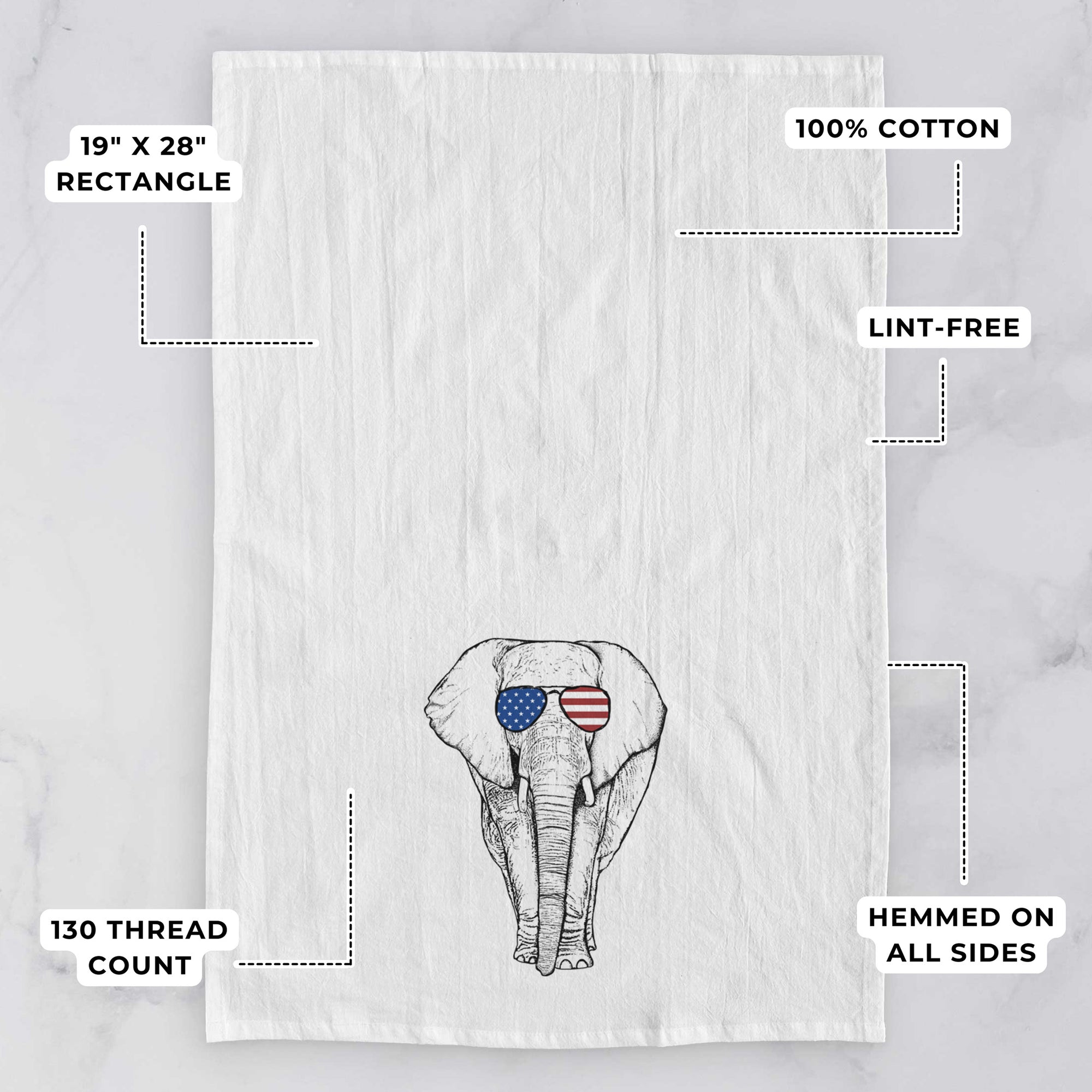 Ella the Elephant Tea Towel