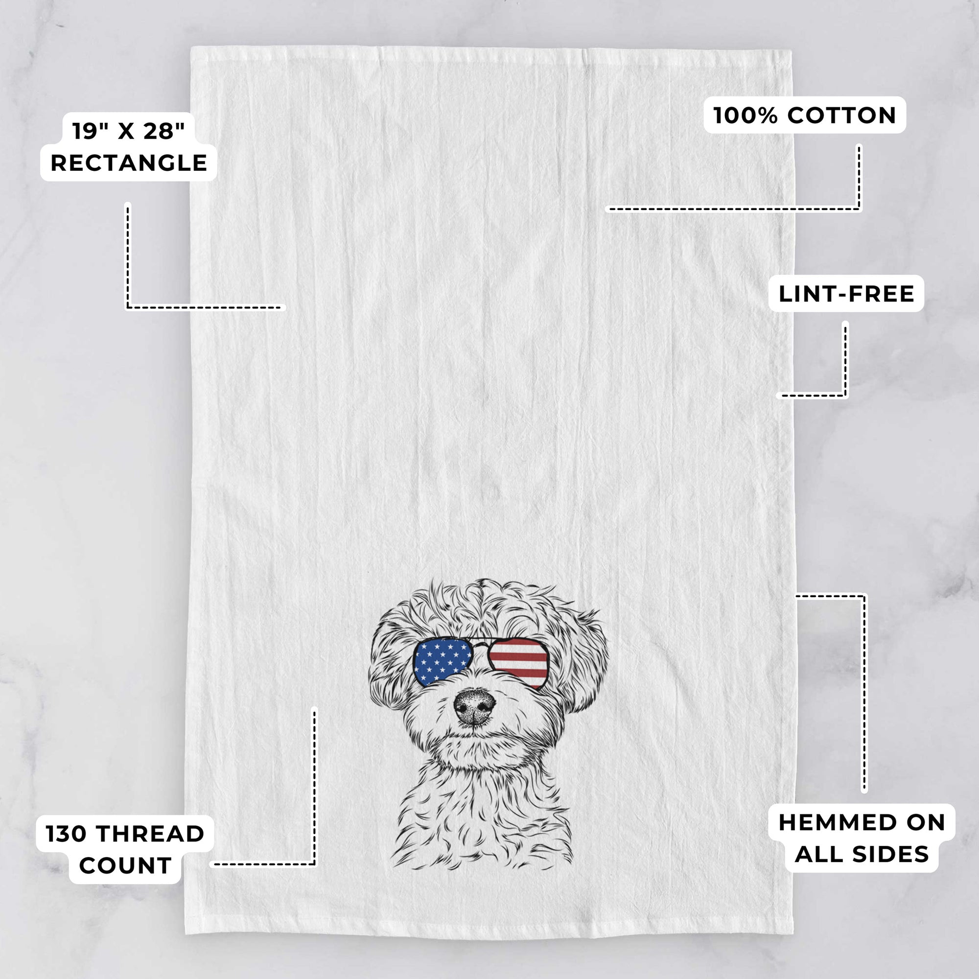 Elliott the Yorkiepoo Tea Towel