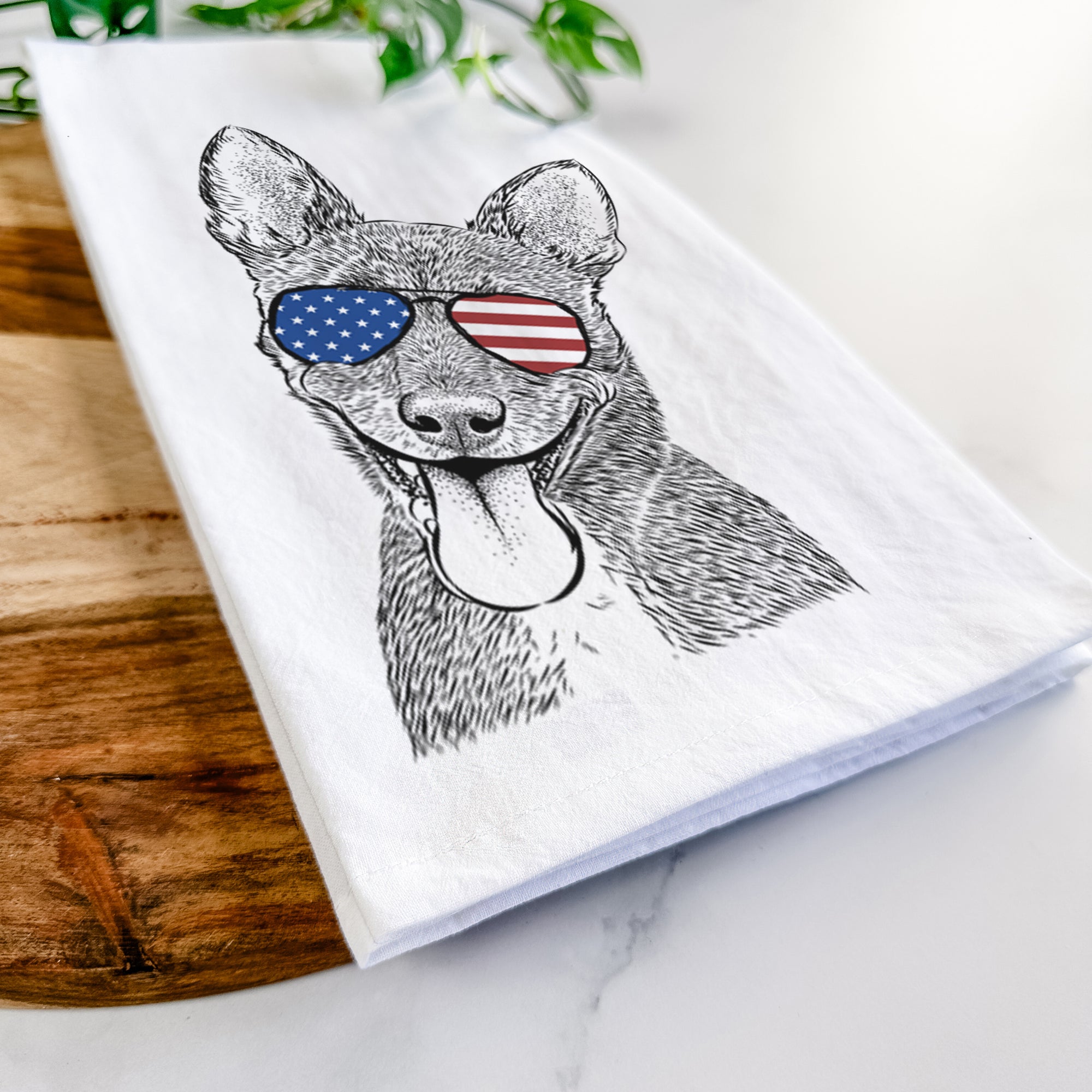 Elvira the Terrier Mix Tea Towel