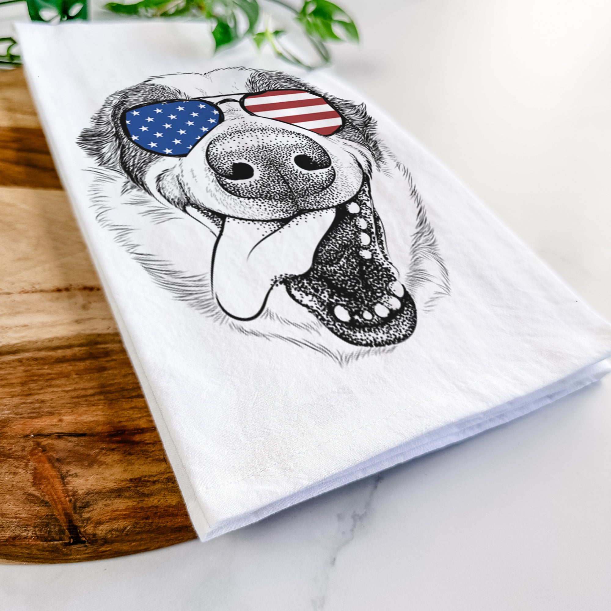 Elwood the Border Collie Tea Towel