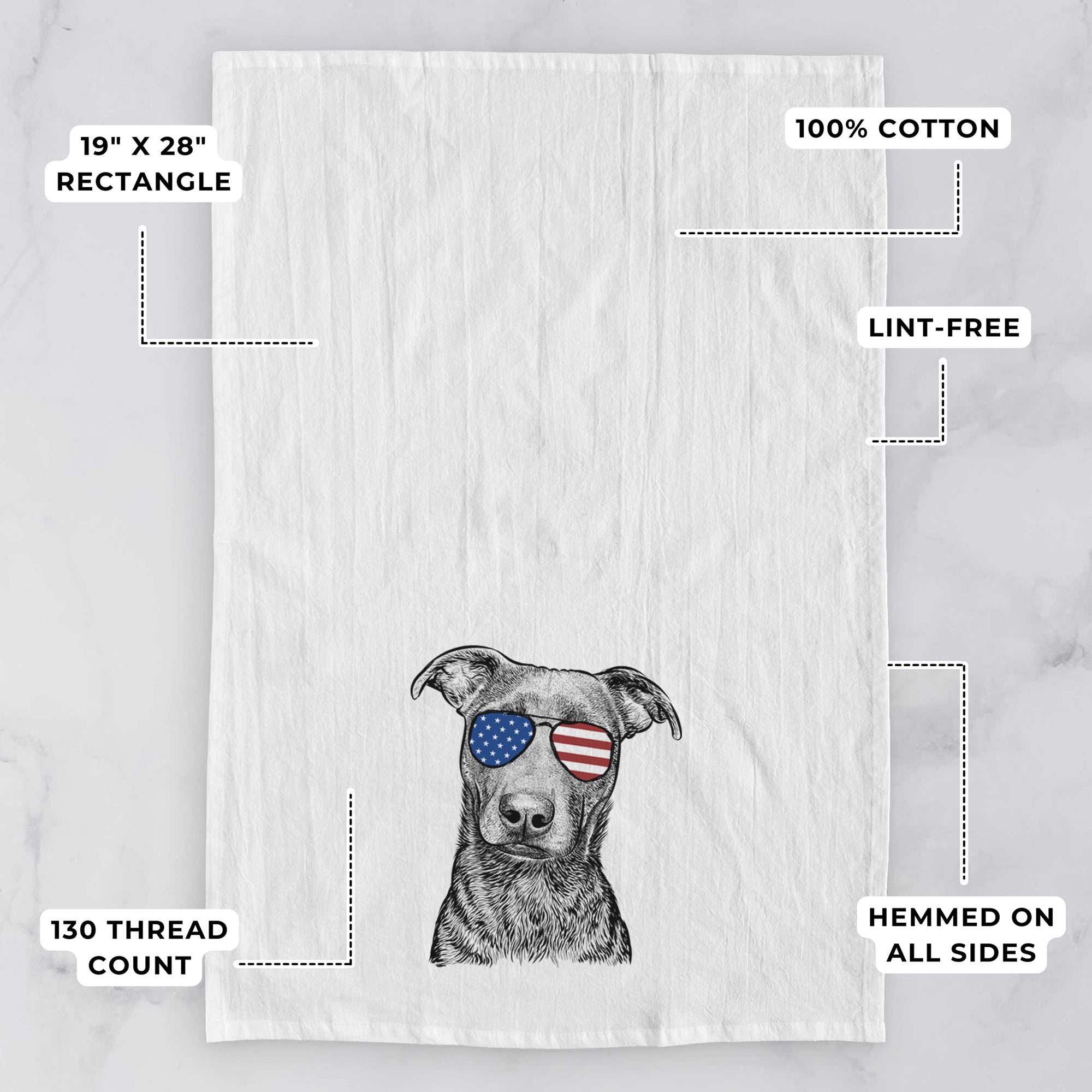 Embyr the Mixed Breed Tea Towel