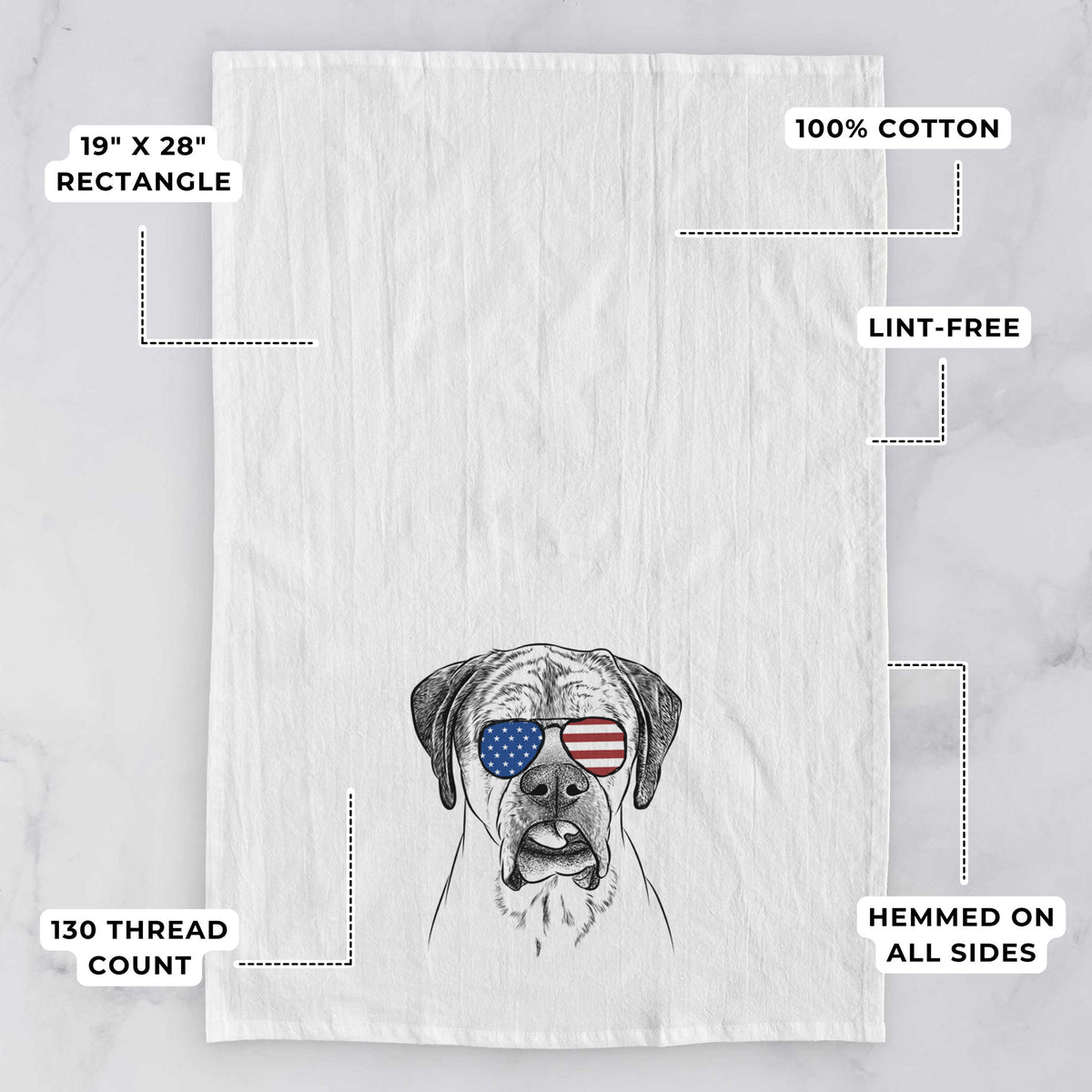 Emma the English Mastiff Tea Towel