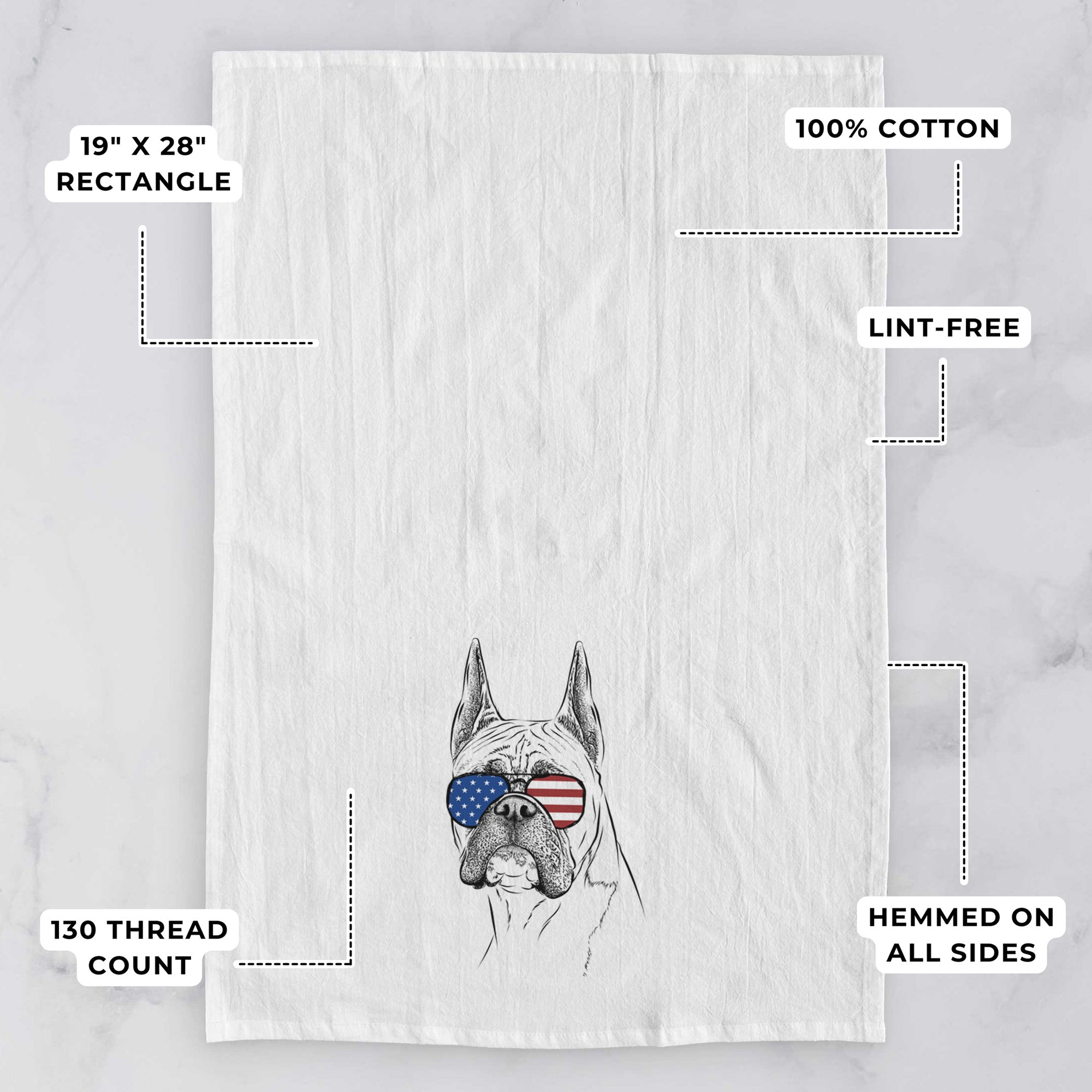 Ezra the Boxer Tea Towel