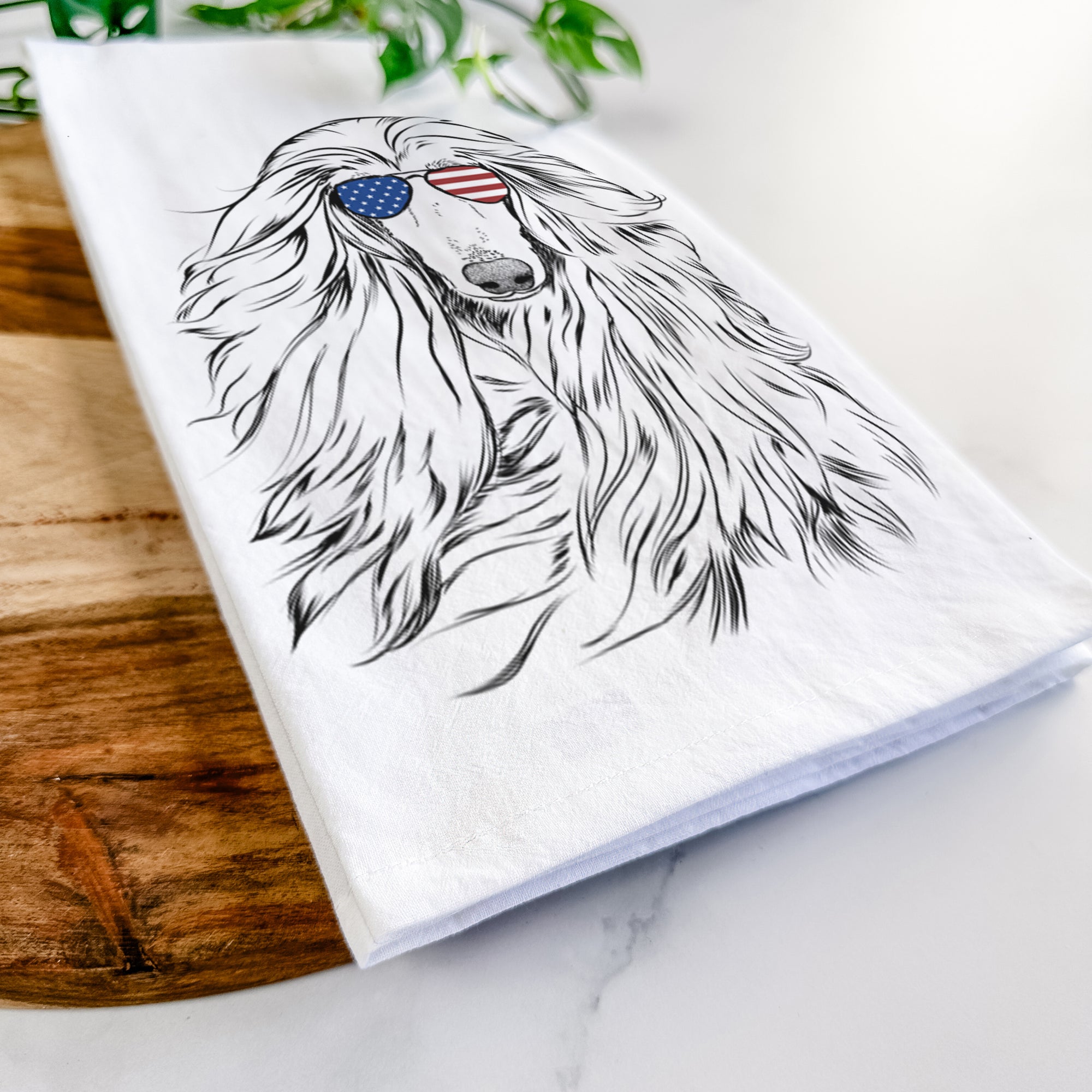 Fabio the Afghan Hound Tea Towel