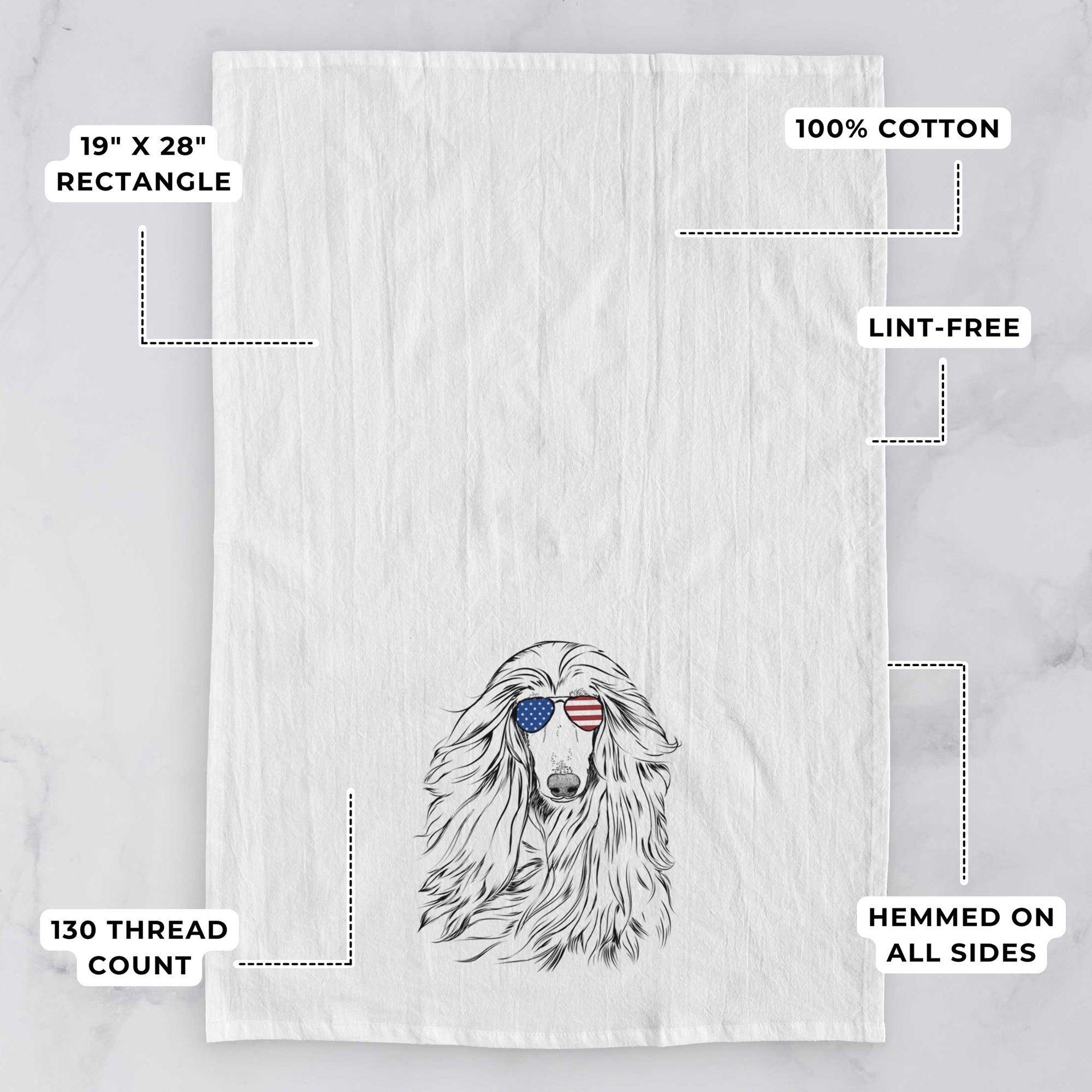 Fabio the Afghan Hound Tea Towel