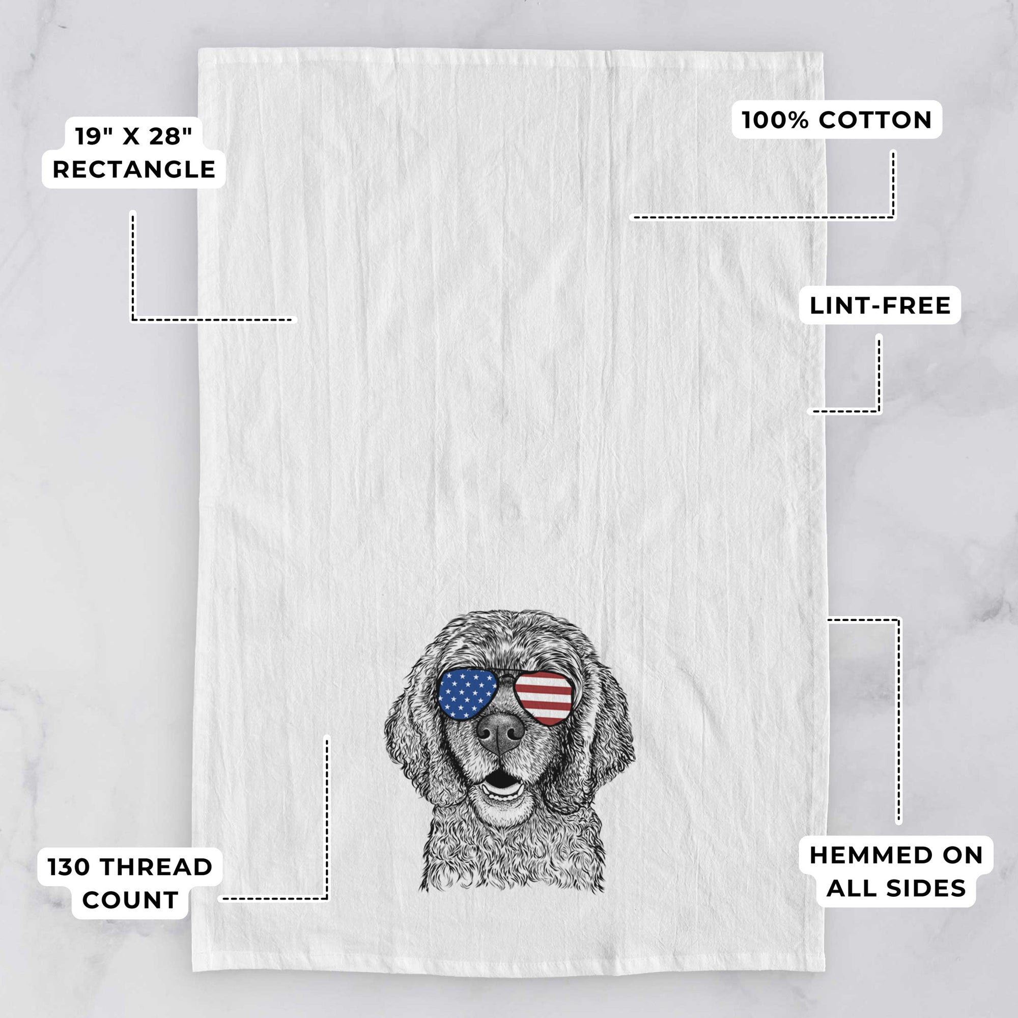 Fannie Mae the Cocker Spaniel Tea Towel