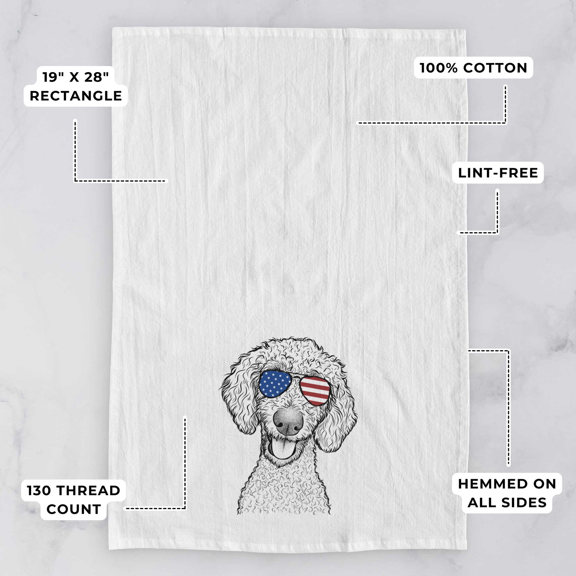 Fenway the Goldendoodle Tea Towel