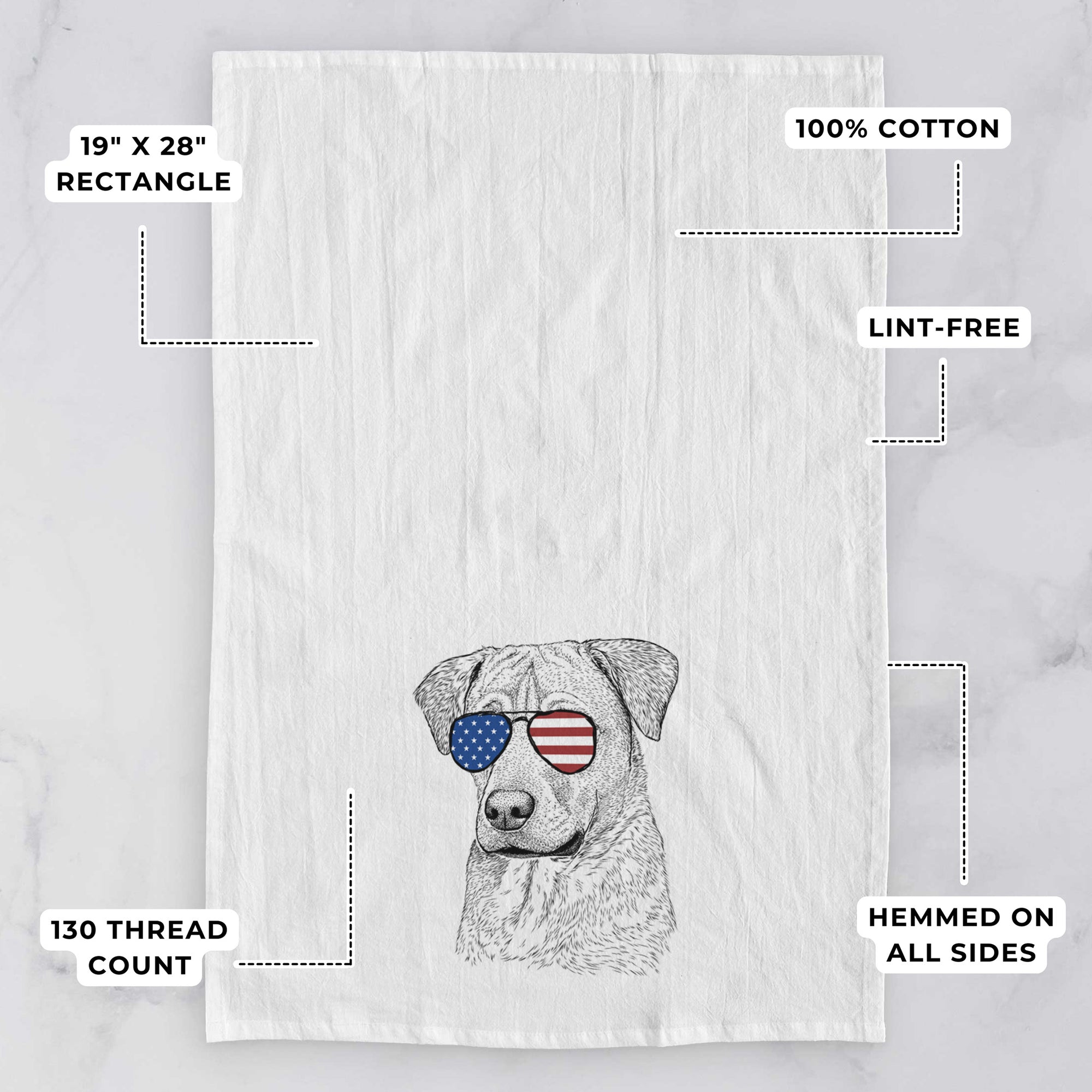 Feta the Mixed Breed Tea Towel