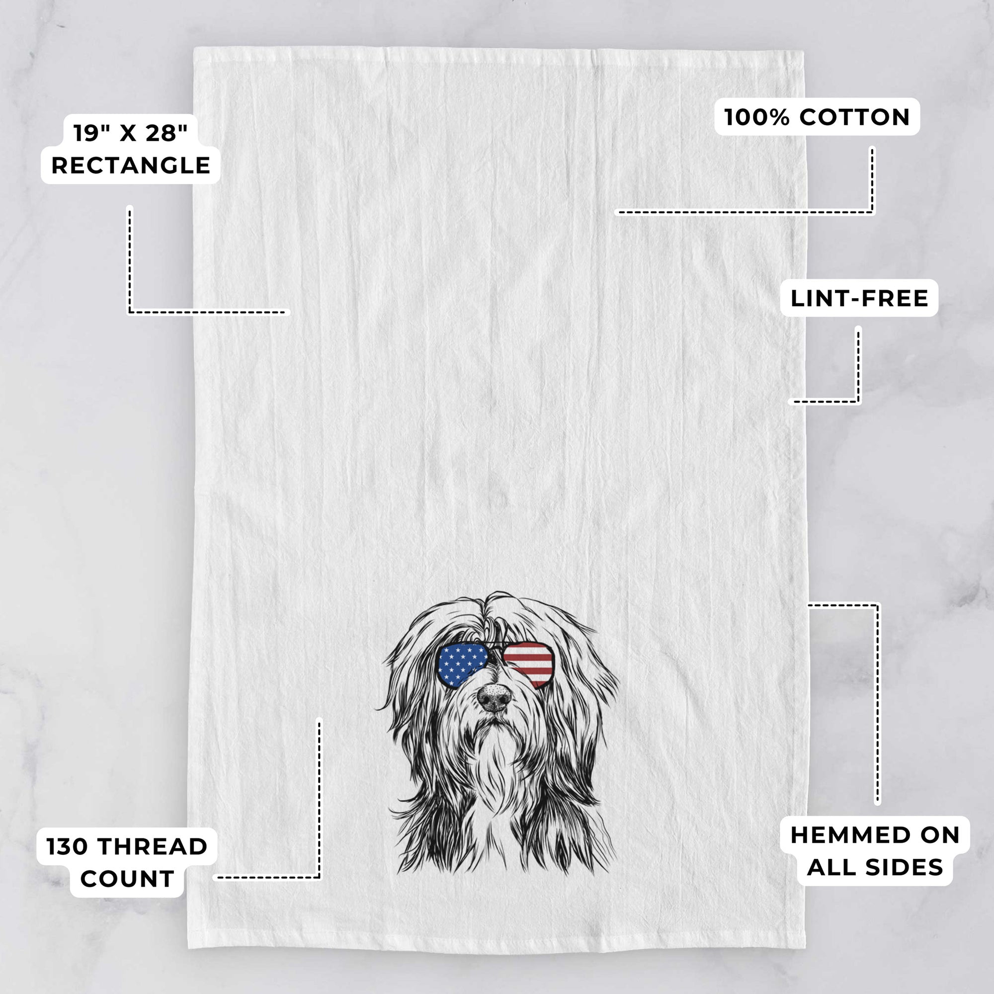 Fiji the Polish Lowland Sheepdog Tea Towel