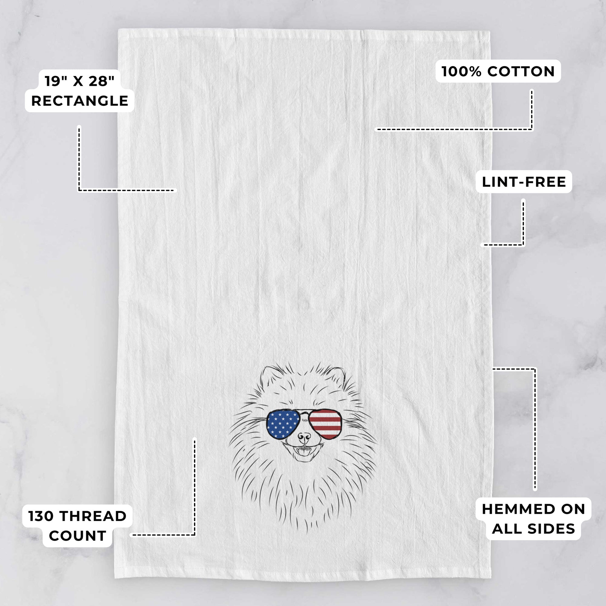 Finn the Pomeranian Tea Towel