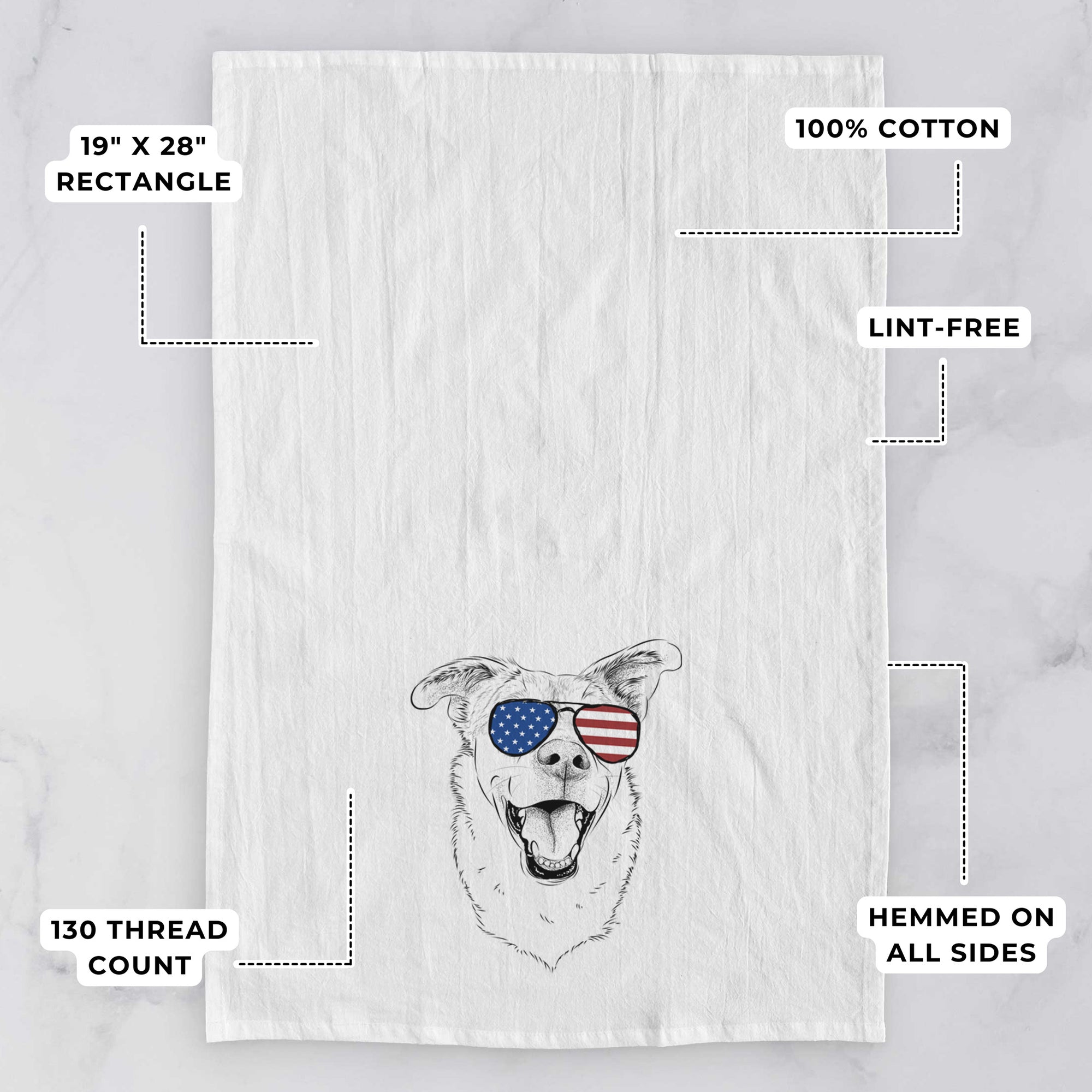 Fira the Saint Bernard Husky Mix Tea Towel