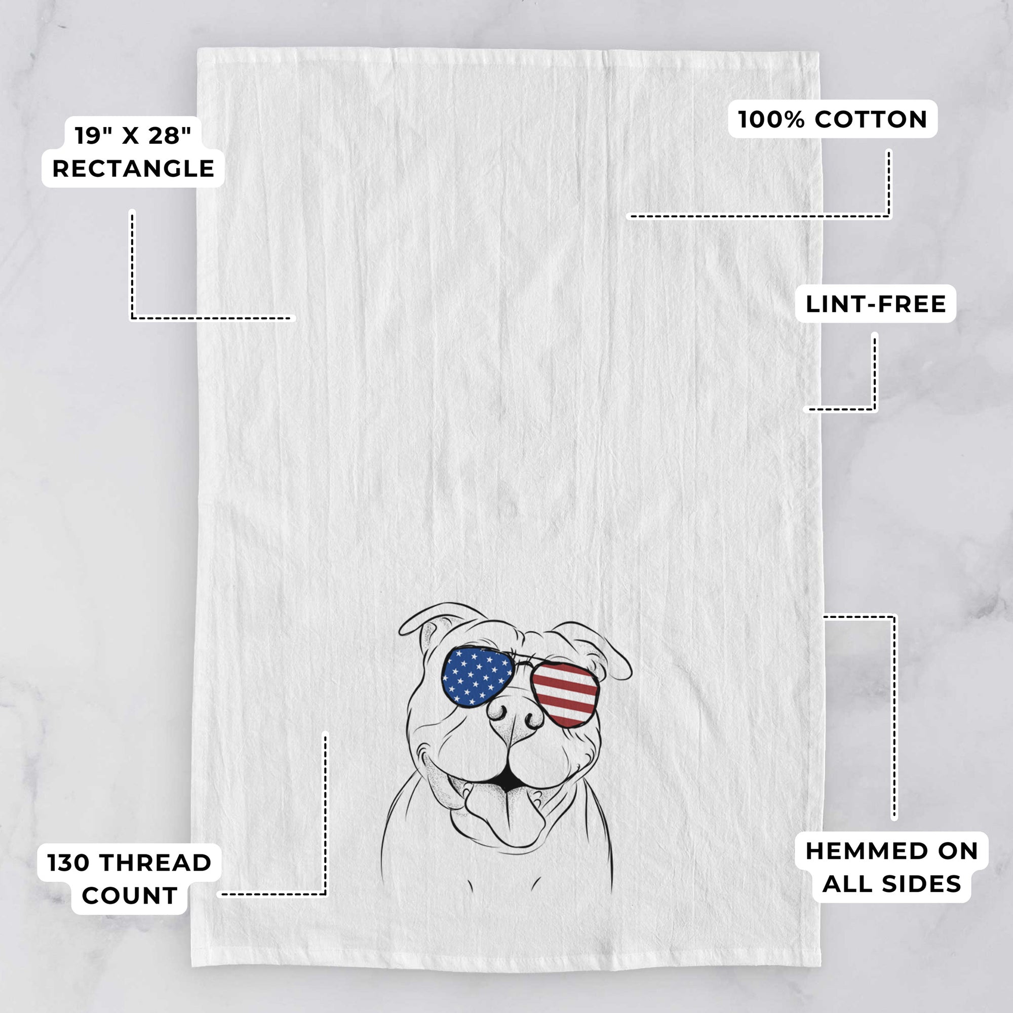 Floki the American Bully Tea Towel