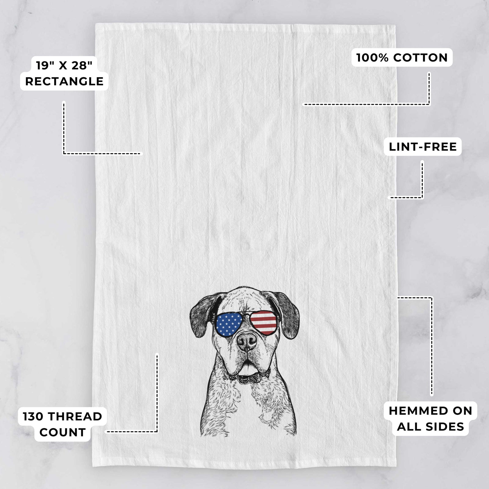 Floydie Bear the Boxer Tea Towel