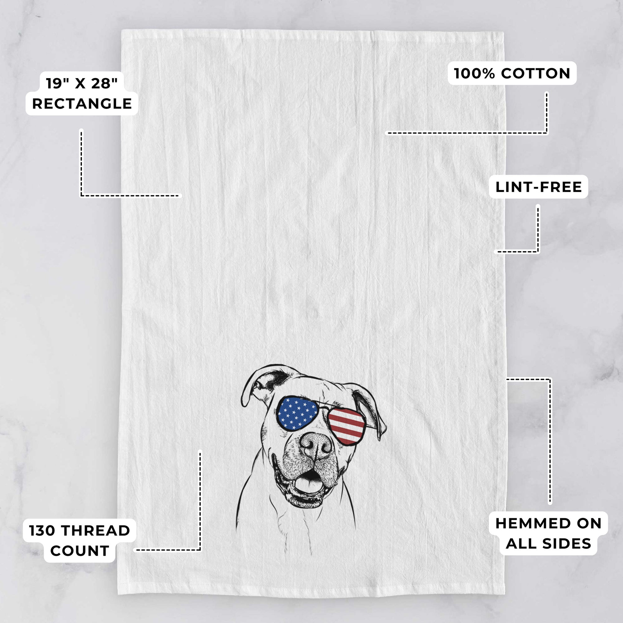 Frankie Tankie the Boxer Mix Tea Towel