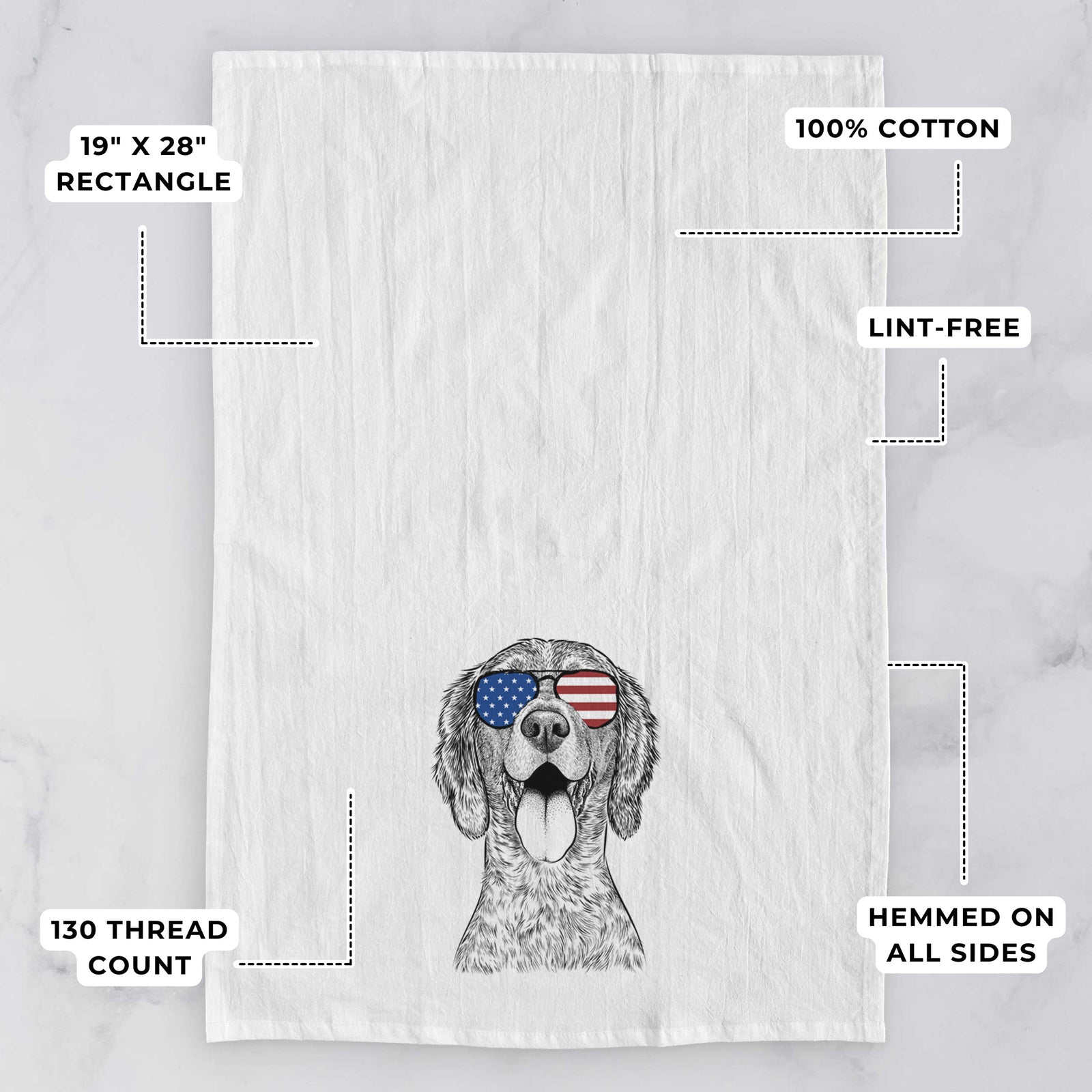 Freddy the English Setter Tea Towel