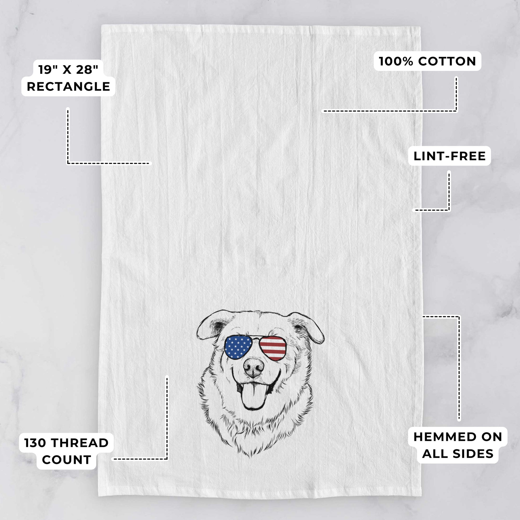 Freeley the Mixed Breed Tea Towel