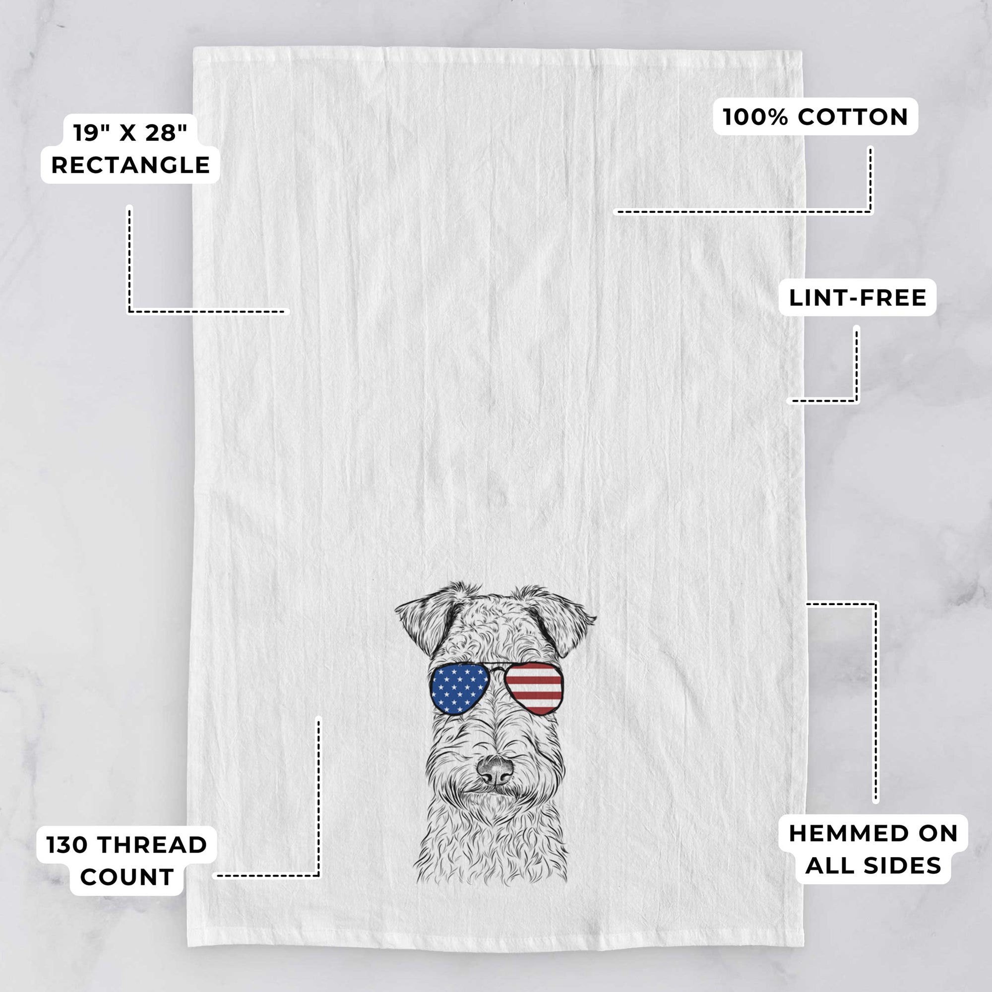 Frida the Lakeland Terrier Tea Towel