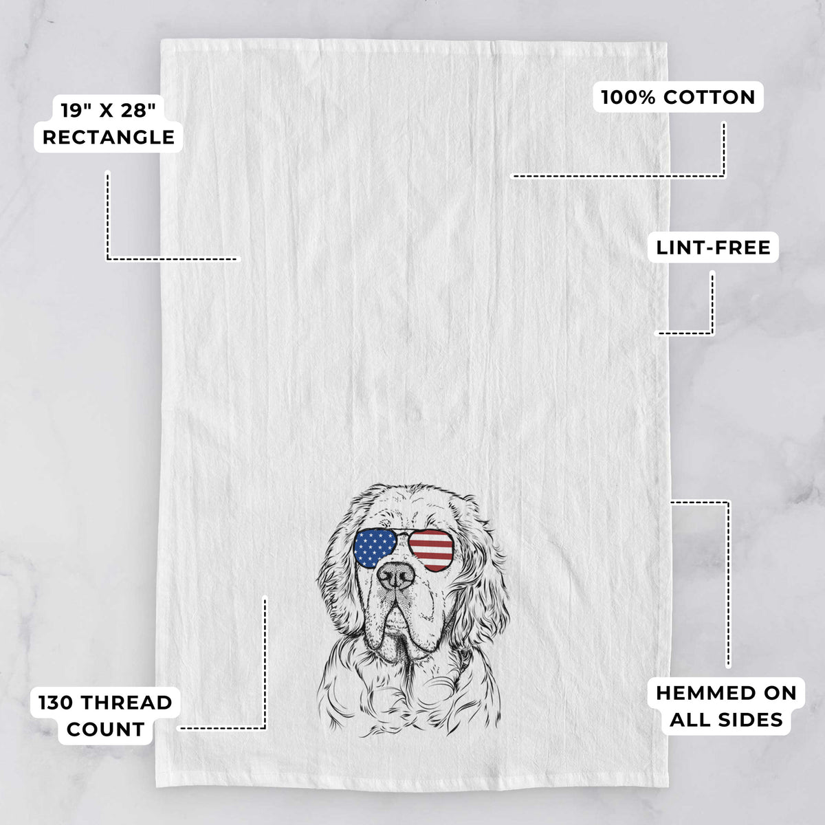 Gary the Clumber Spaniel Tea Towel