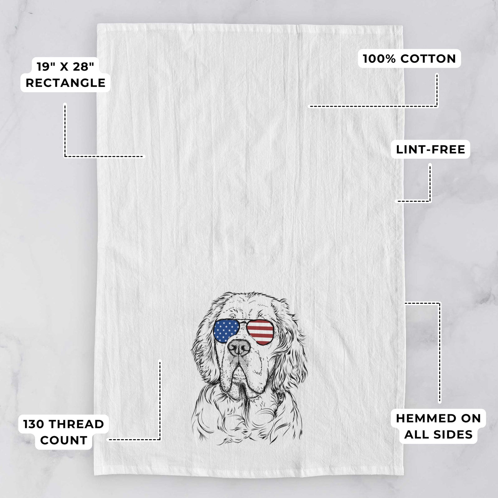 Gary the Clumber Spaniel Tea Towel