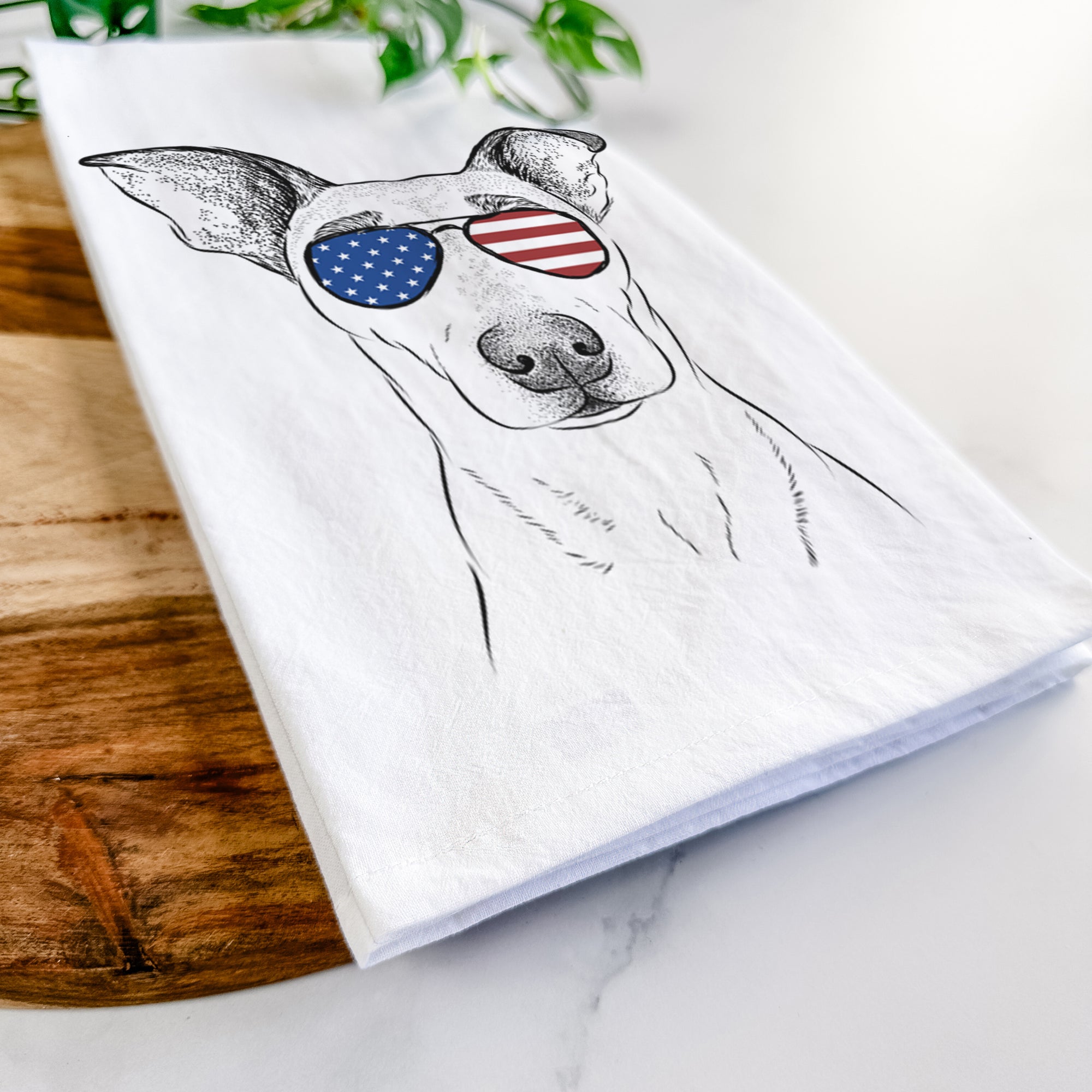 Georgie Rat the Terrier Mix Tea Towel