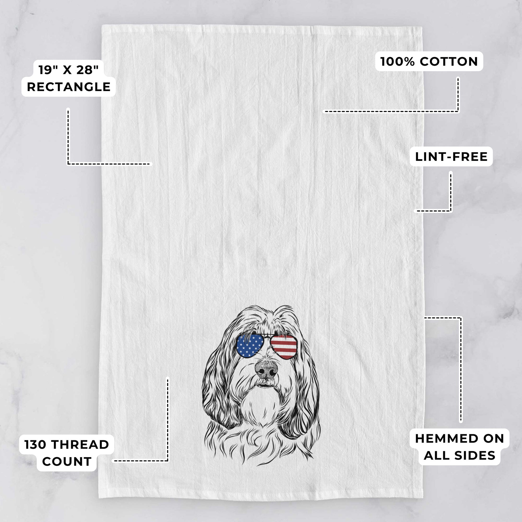 Gerard the Petit Basset Griffon Vendeen Tea Towel