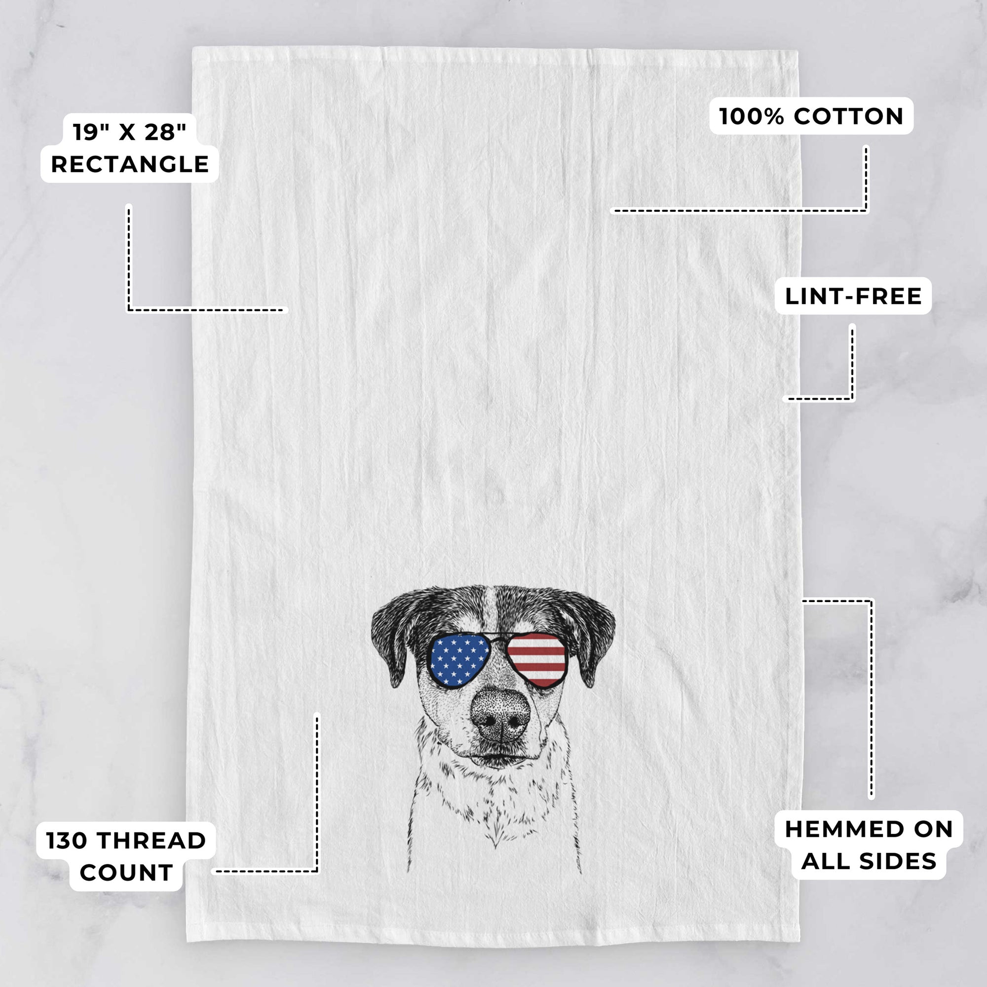 Gertrude the Mixed Breed Tea Towel