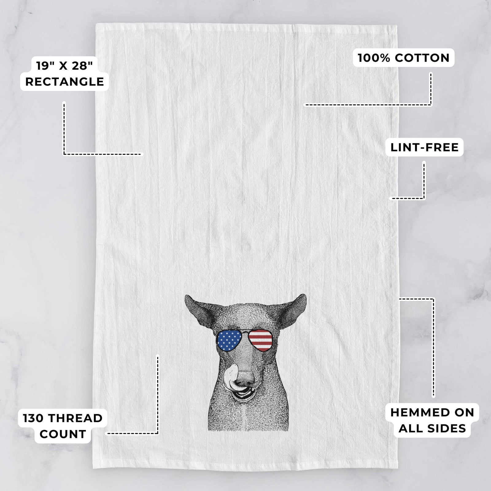 Gidget the Mexican Street Dog Tea Towel