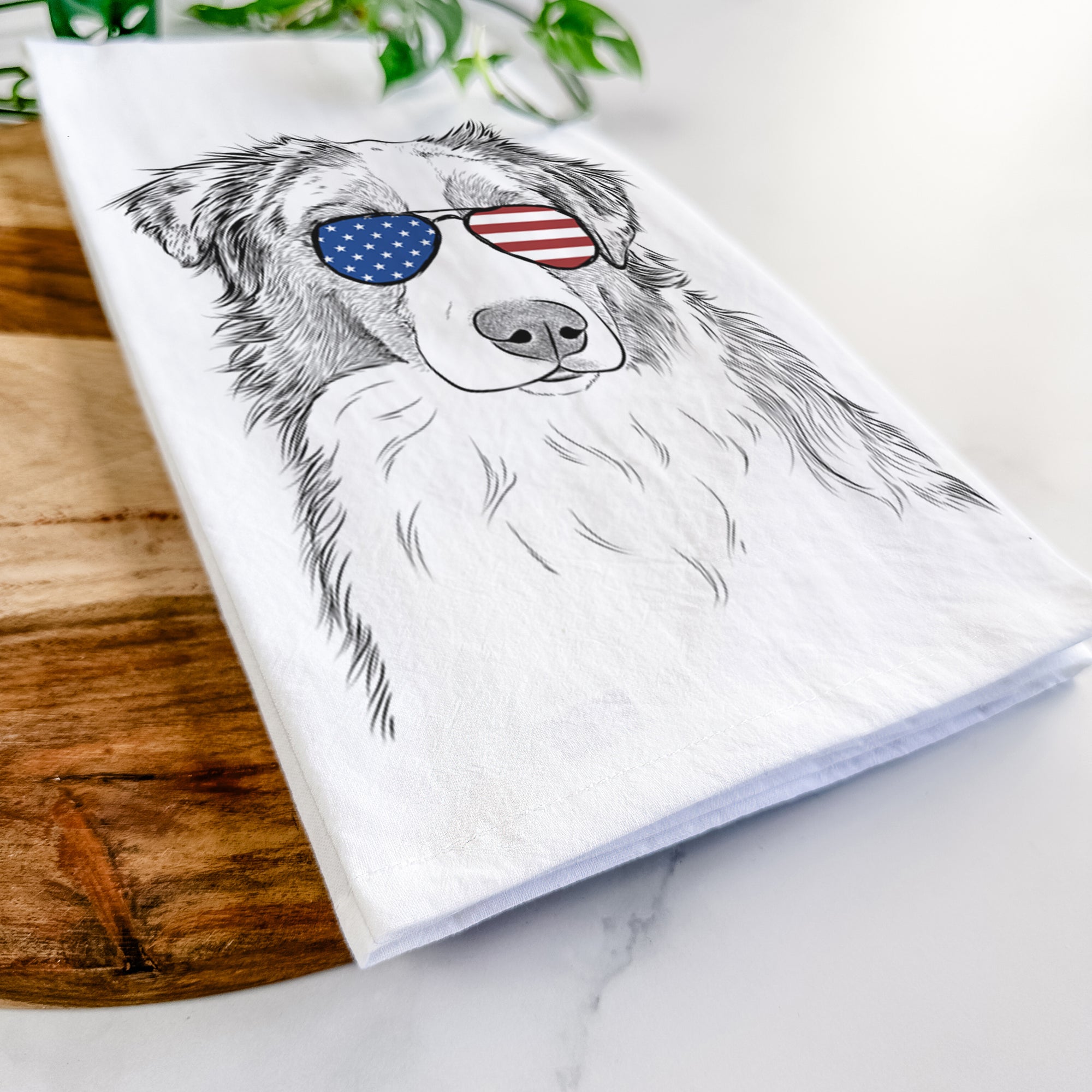 Ginger the Australian Shepherd Tea Towel