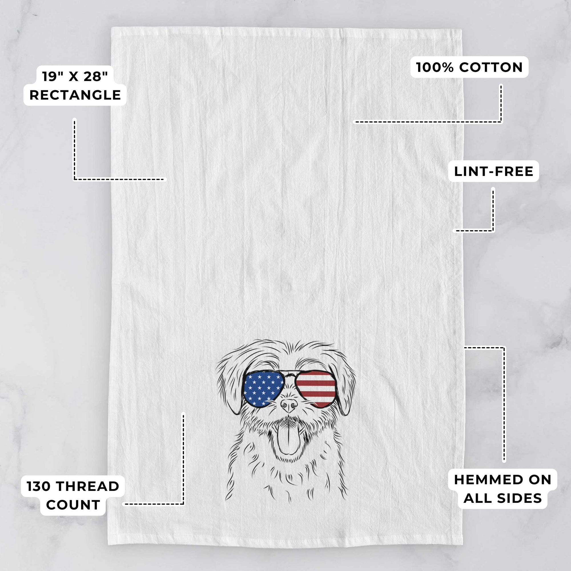 Gizmo the Maltese Tea Towel