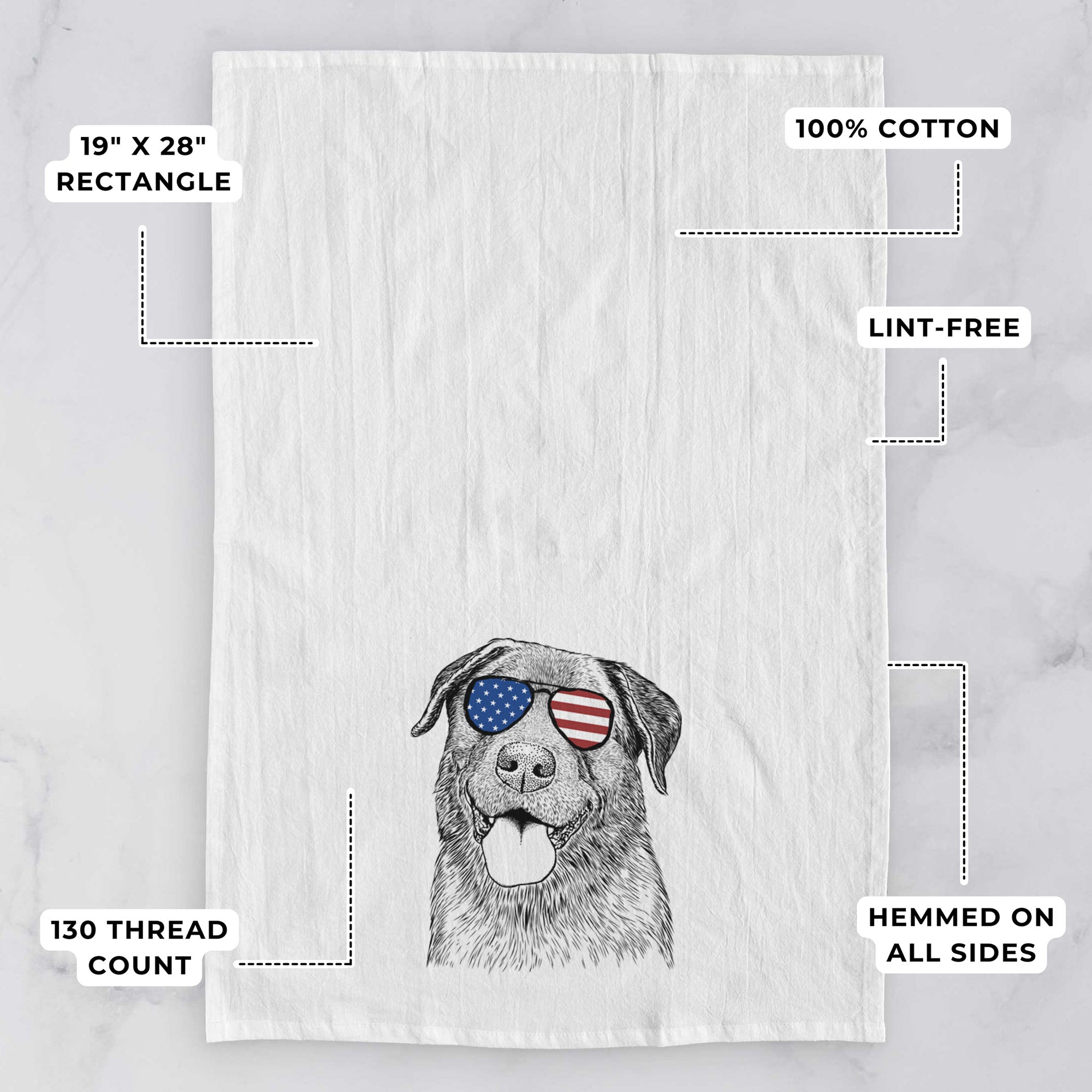 Gonzo the Chocolate Lab Tea Towel